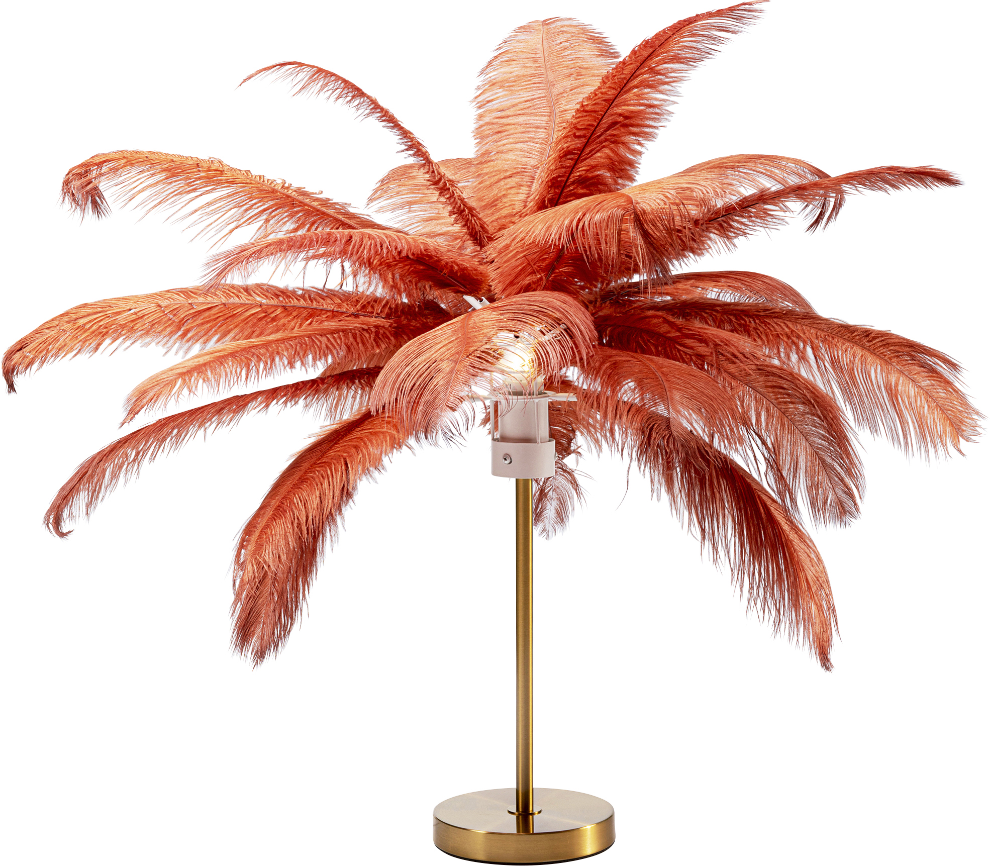 Tischleuchte Feather Palm, rot, messing - Leuchten
