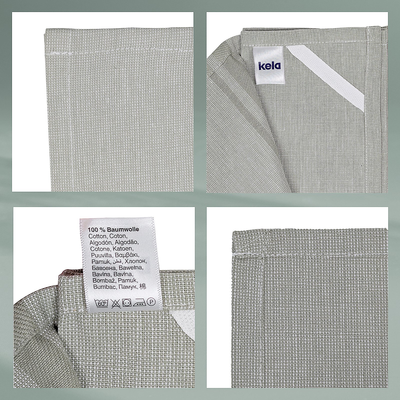 Geschirrtuch Tia 50x70 cm - 100%Baumwolle rauchgrün