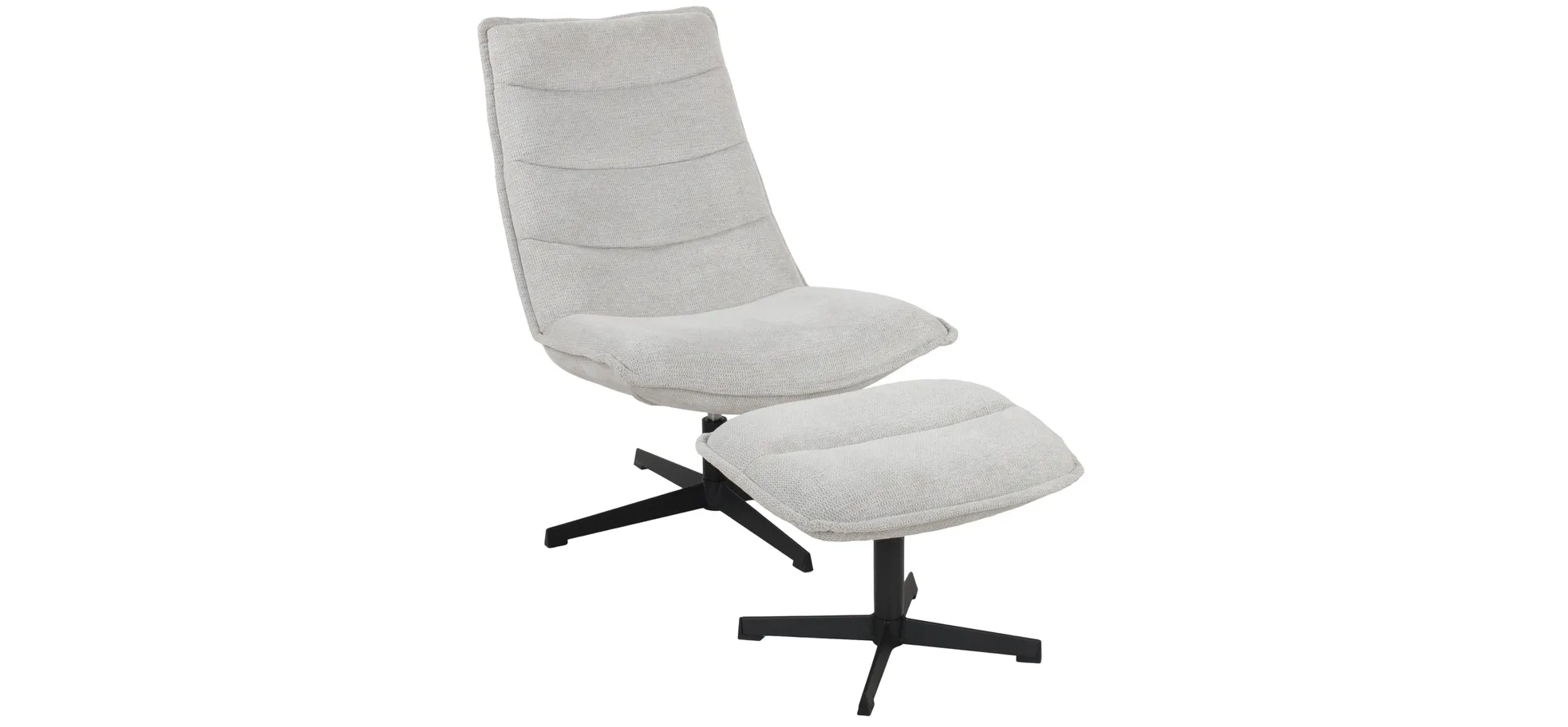 Relaxsessel mit Hocker, hellgrau - Danika