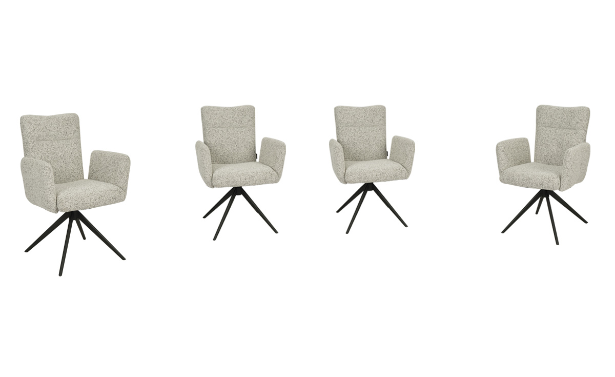 Armlehnstuhl, Stoff schwarz-weiß - Mylene