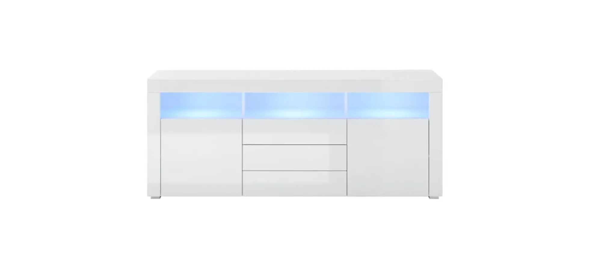 Sideboard- Weiß, Weiß, Hochglanz, Sideboard- Weiß, Weiß, Hochglanz,