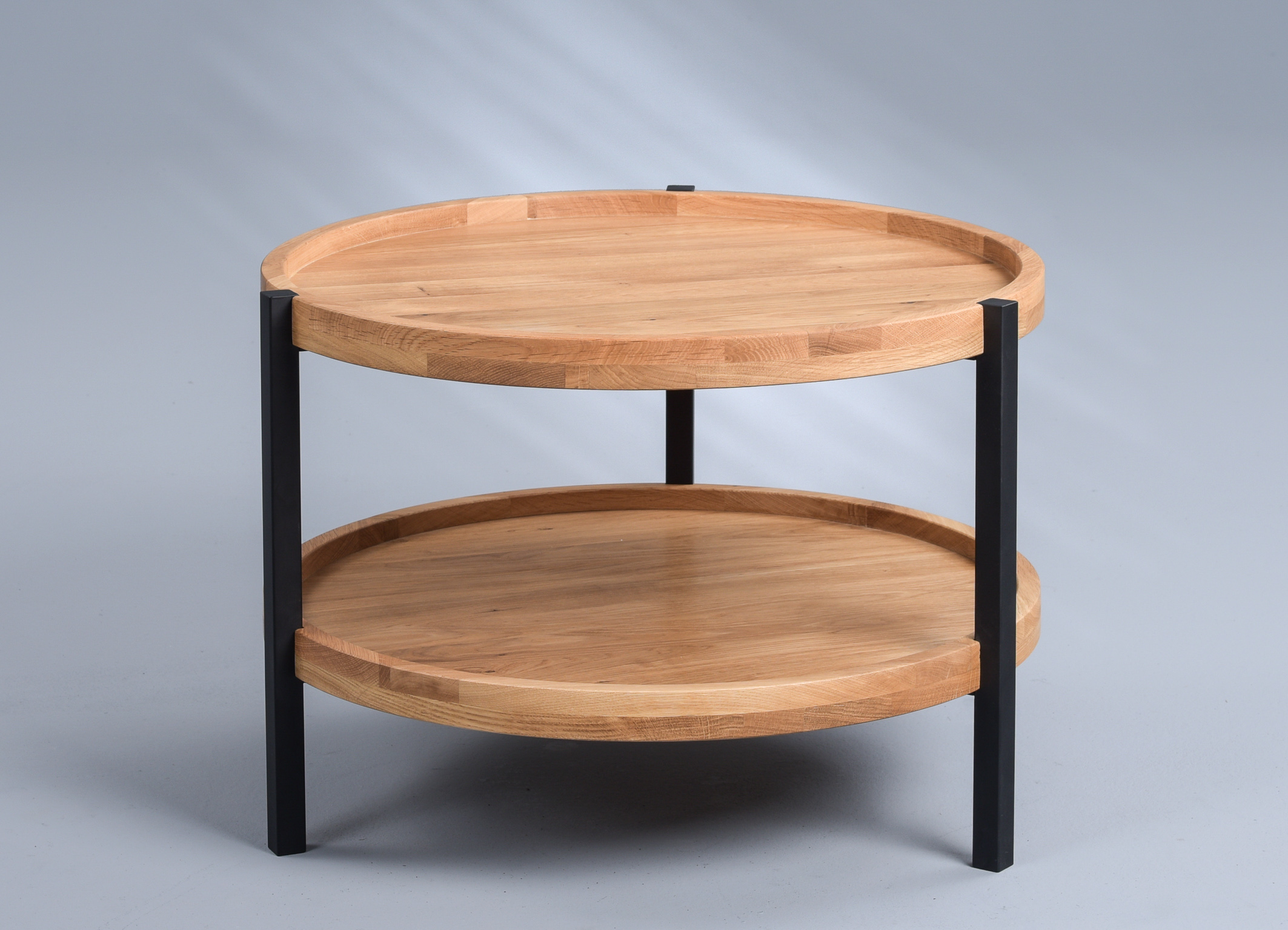 Couchtisch, Wildeiche furniert, Ø 65 cm - MyTrend337