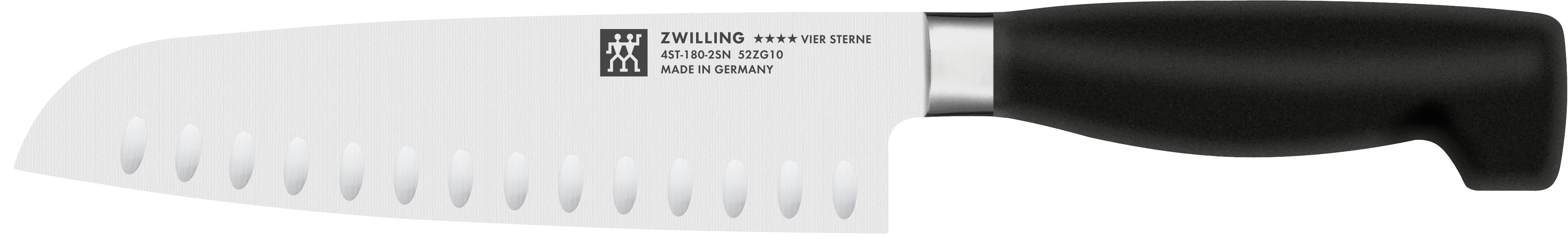 Santokumesser 18cm schwarz - Vier Sterne