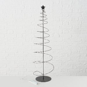Dekoaufsteller Saturn, Baum, LED - H 80,00 cm Eisen pulverbeschichtet schwarz