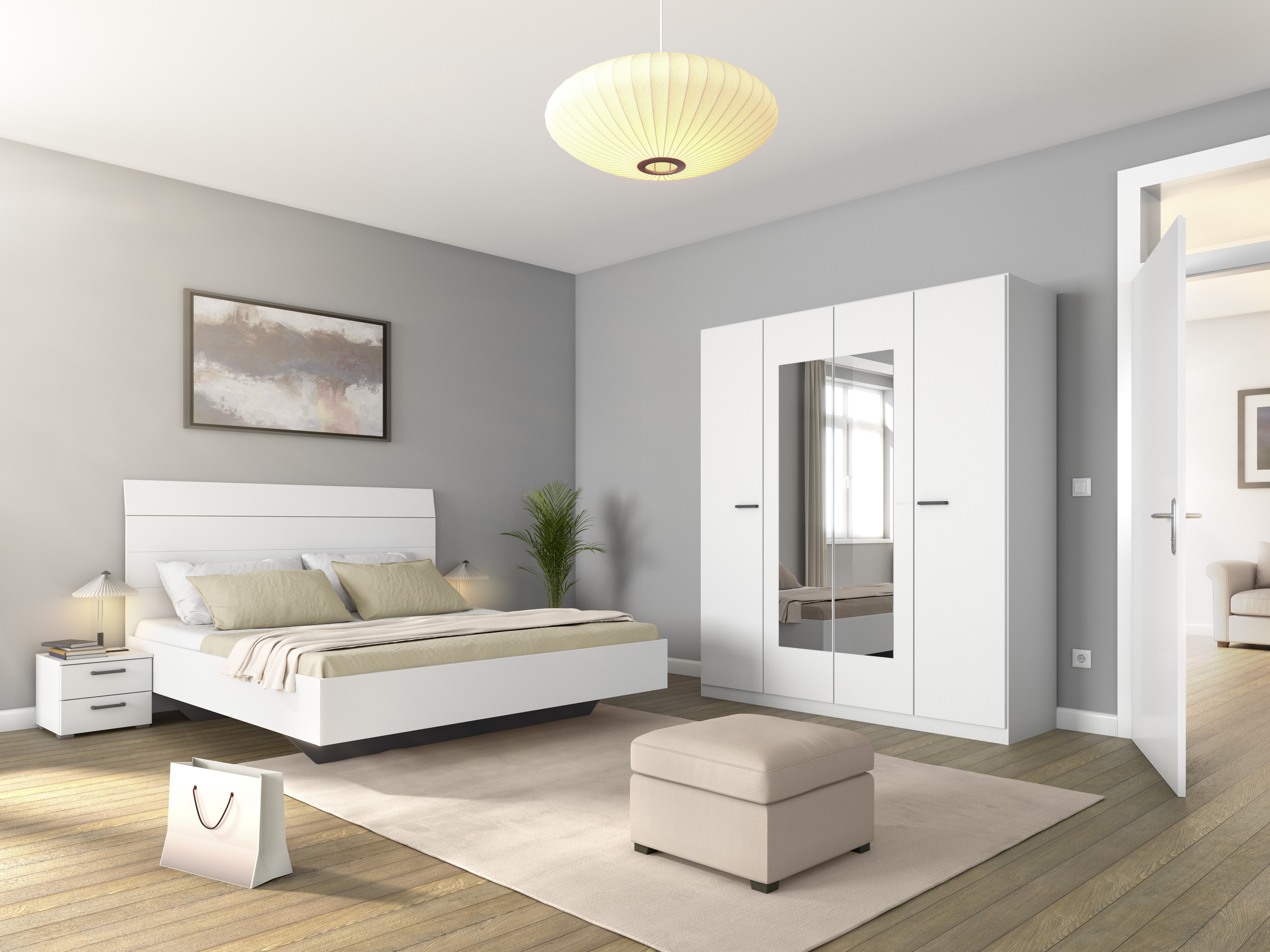 Schlafzimmerkombination, alpinweiß - MyStyle 3090