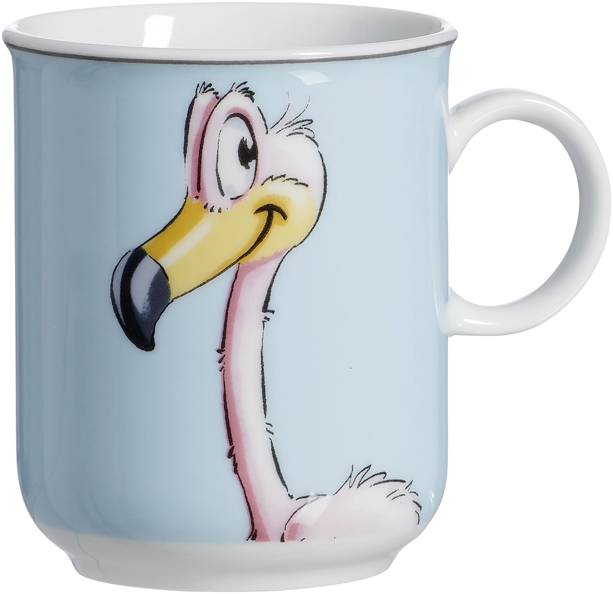 Henkelbecher Happy Zoo Flo 270 ml - Porzellan, spülmaschinenfest, zylindrisch