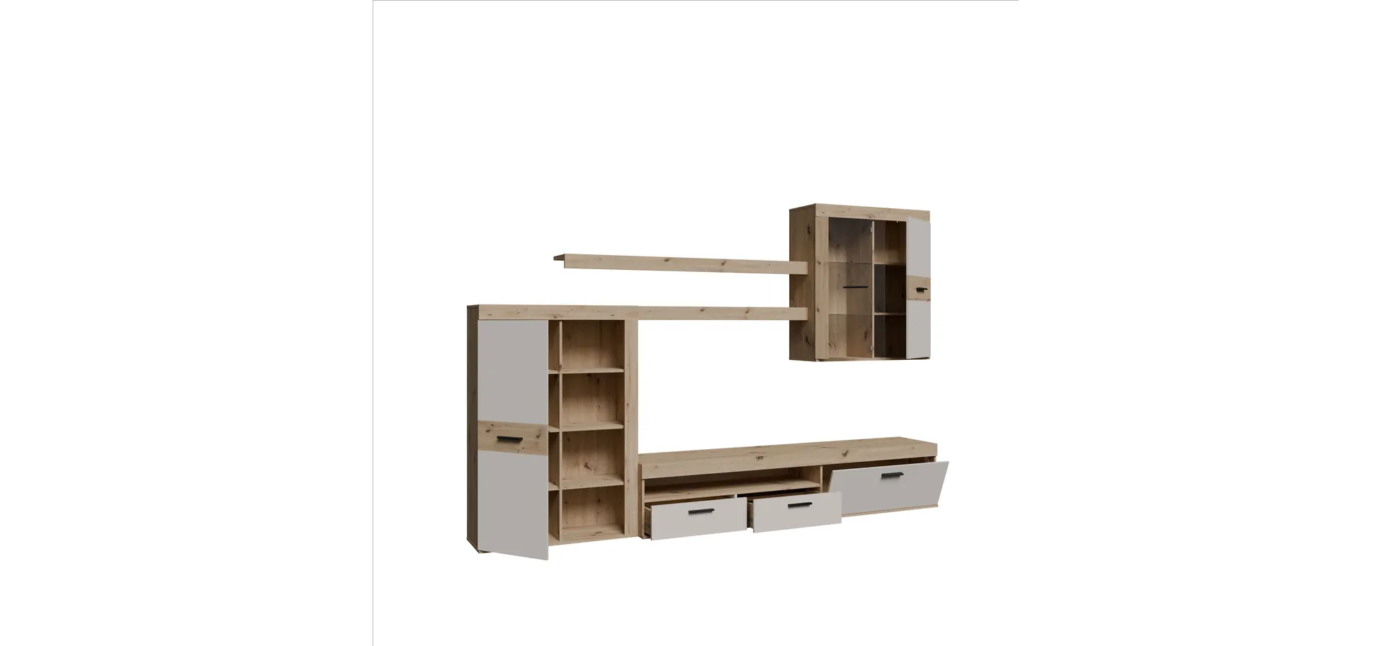 Wohnwand, Artisan oak, Sand  - Frana