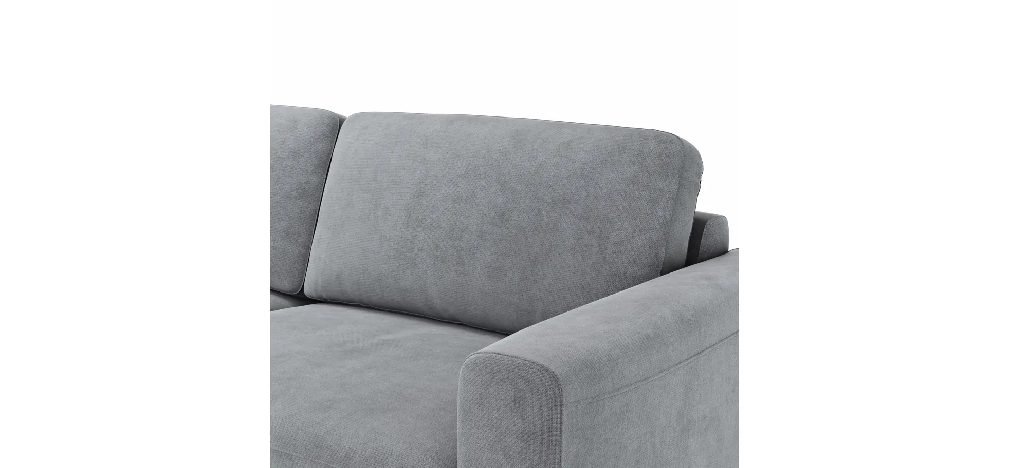 Ecksofa Oviedo - Longchair links mit 1,5-Sitzer inkl. Relaxfunktion (motorisch), Stoff, Grau