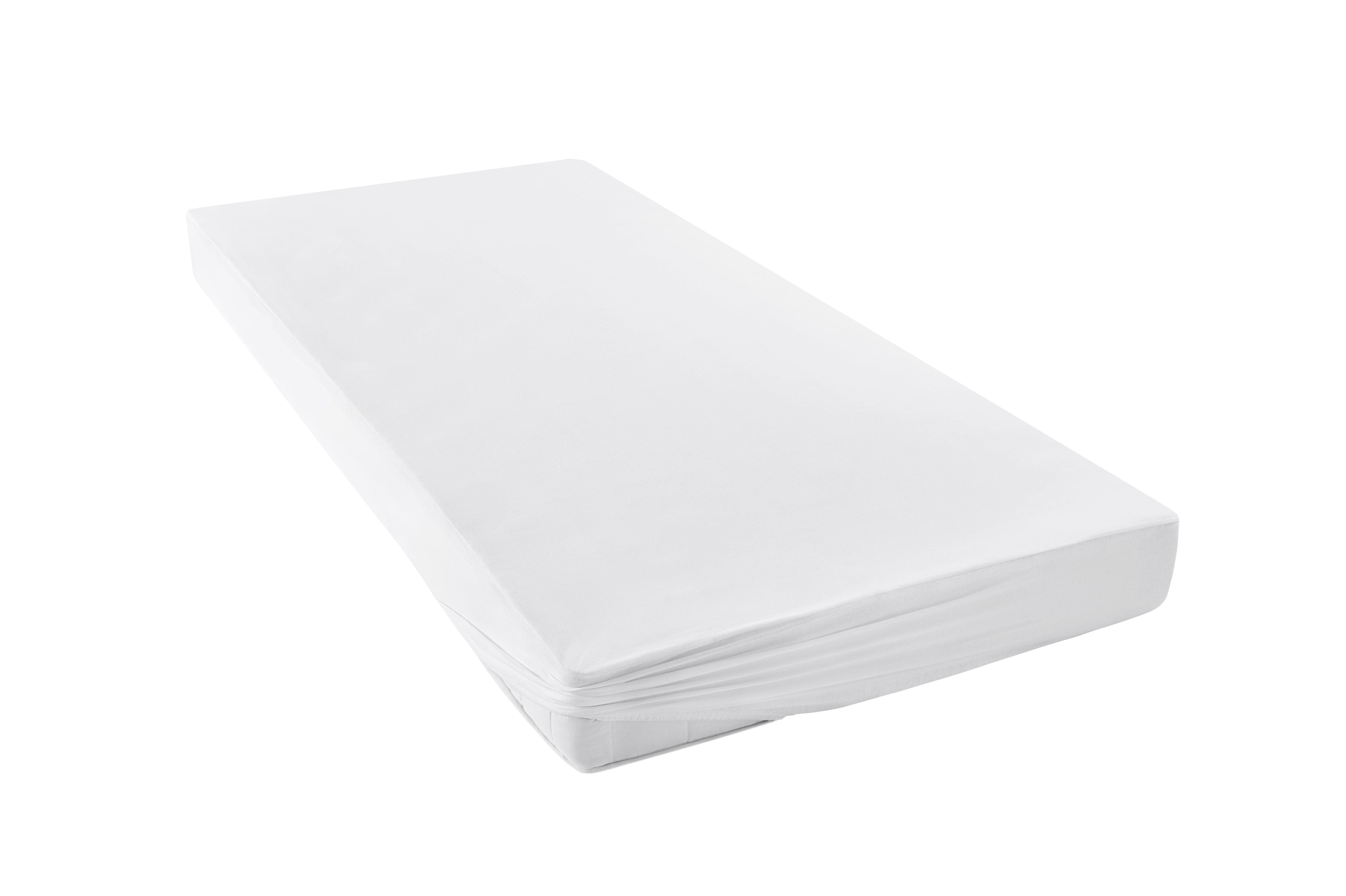 Spannbetttuch SAMU, 100x200, weiß - Der Sichere - Jersey wasserundurchlässig