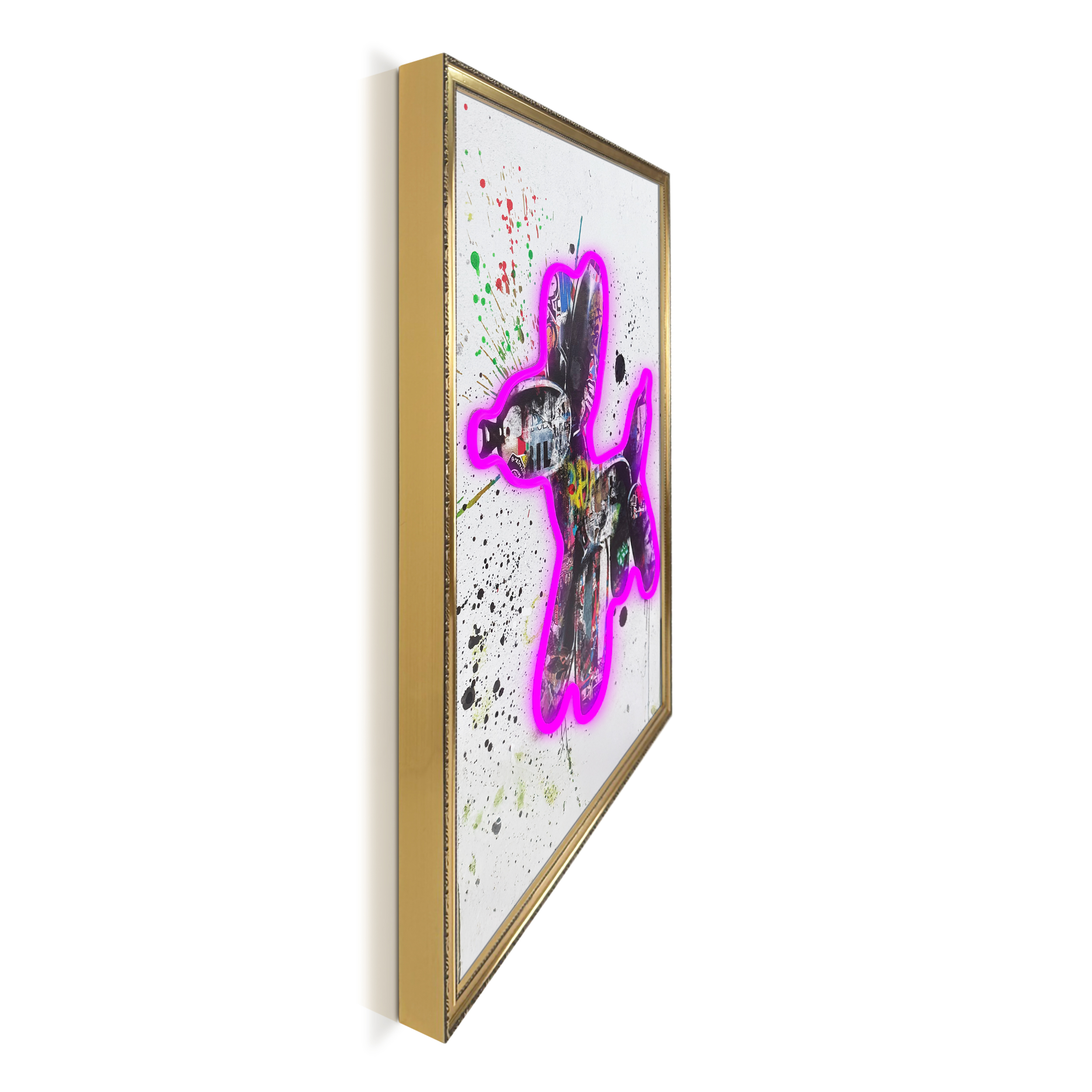 Neon LED Art Black - 50x70cm, dog graffiti