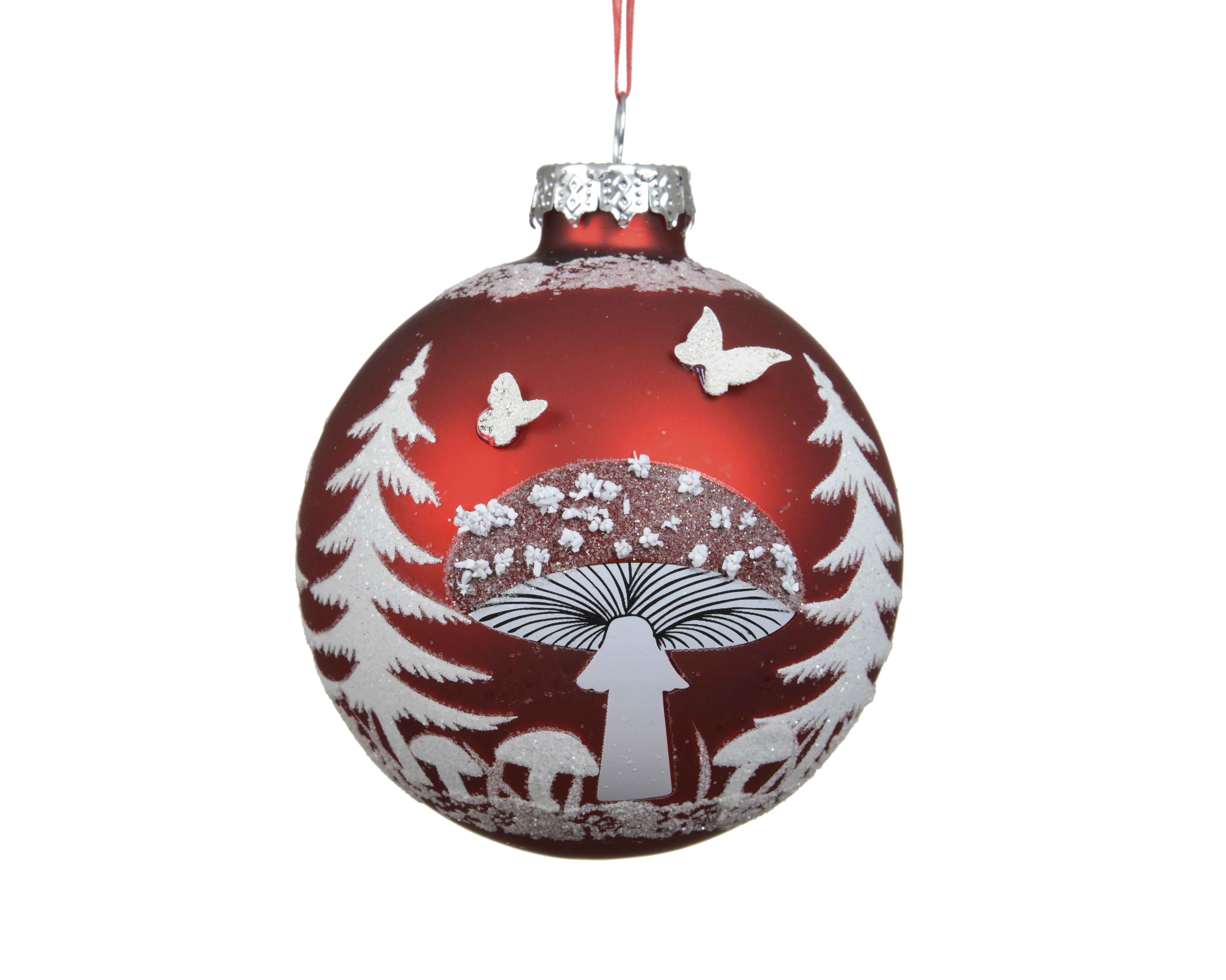 Weihnachtsbaumkugel Wald - rot, Ø8.00cm