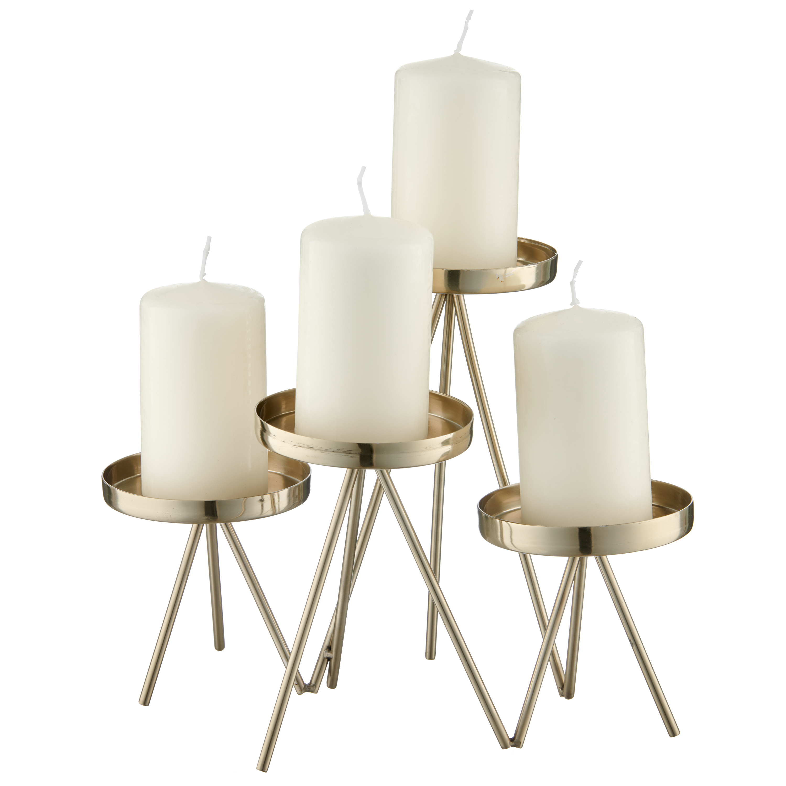 Teelichthalter, 4-er Set - Edelstahl, champagner, 21x26x20cm