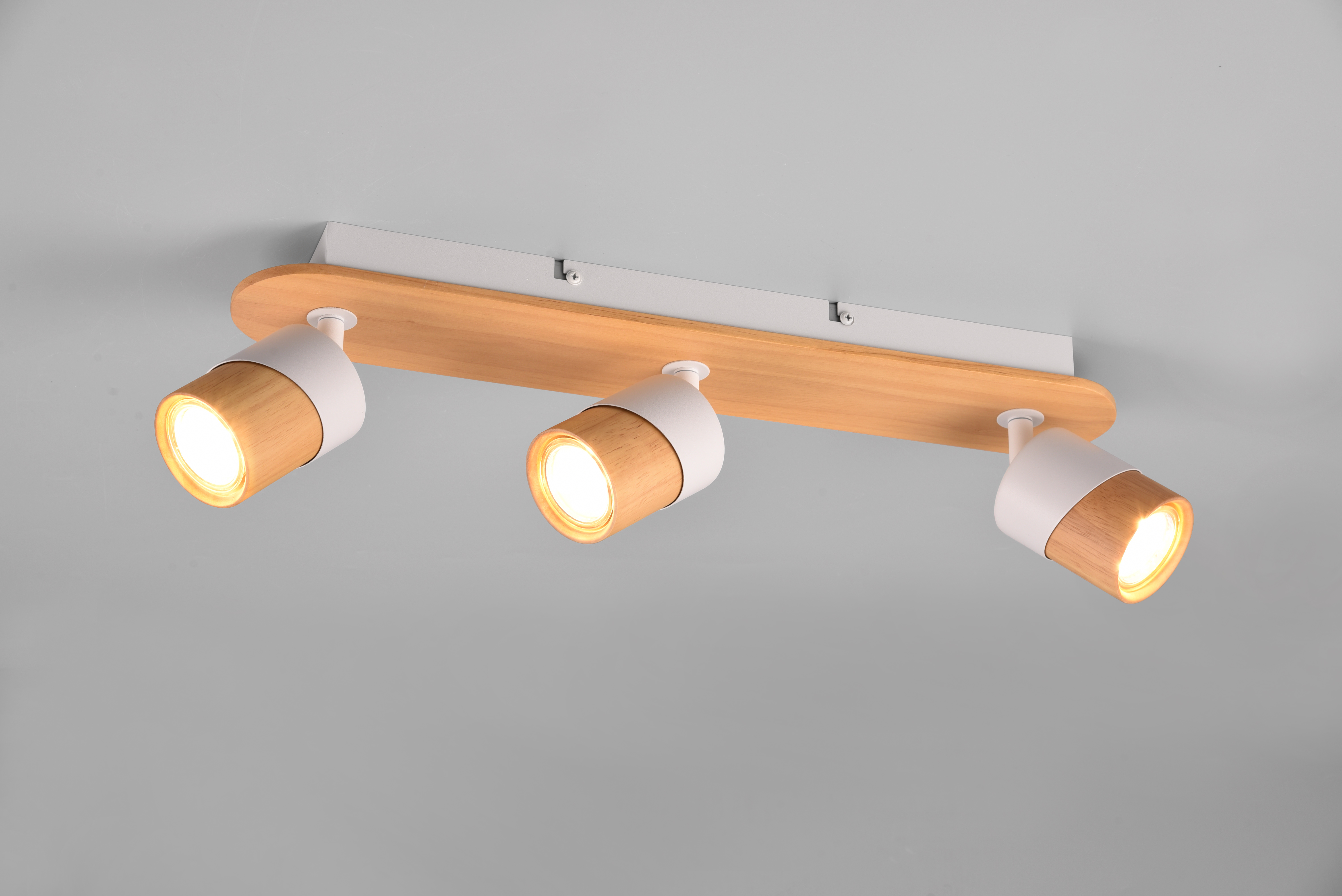 Strahler Aruni - Weiß Metall-Design mit Holzakzenten