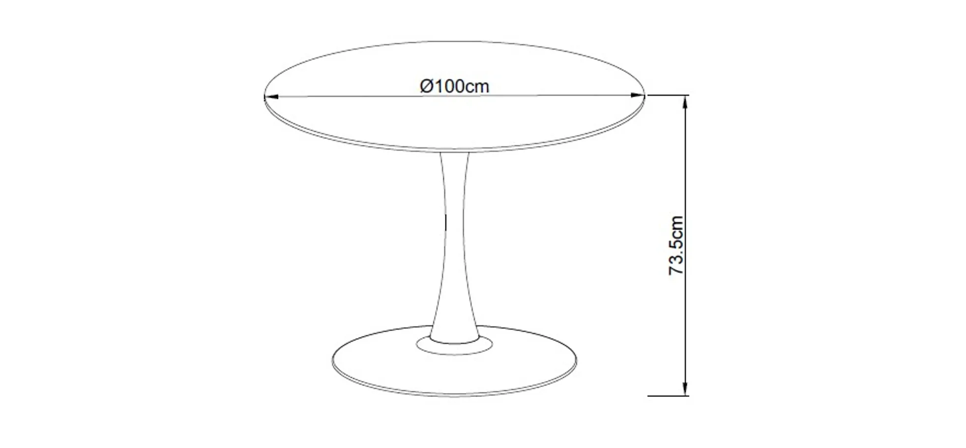 Esstisch, rund, 100 cm, Weiß - Unnea