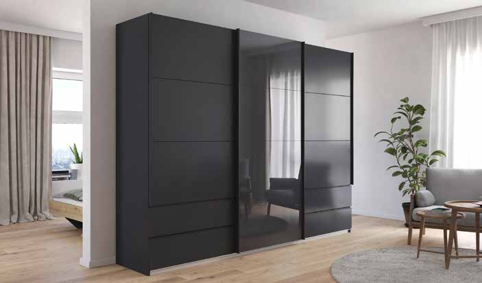 Schwebetürenschrank, grau metallic - MyStyle 3013