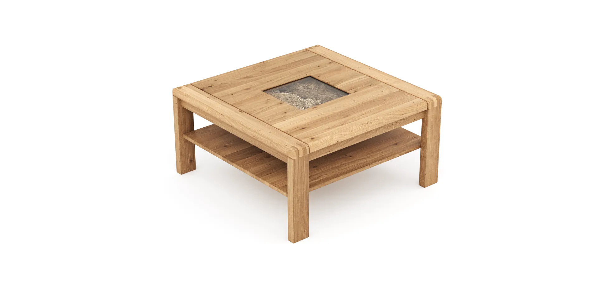Couchtisch Cartago Soft - BHT ca. 90x45x90 cm, Wildeiche massiv, natur geölt