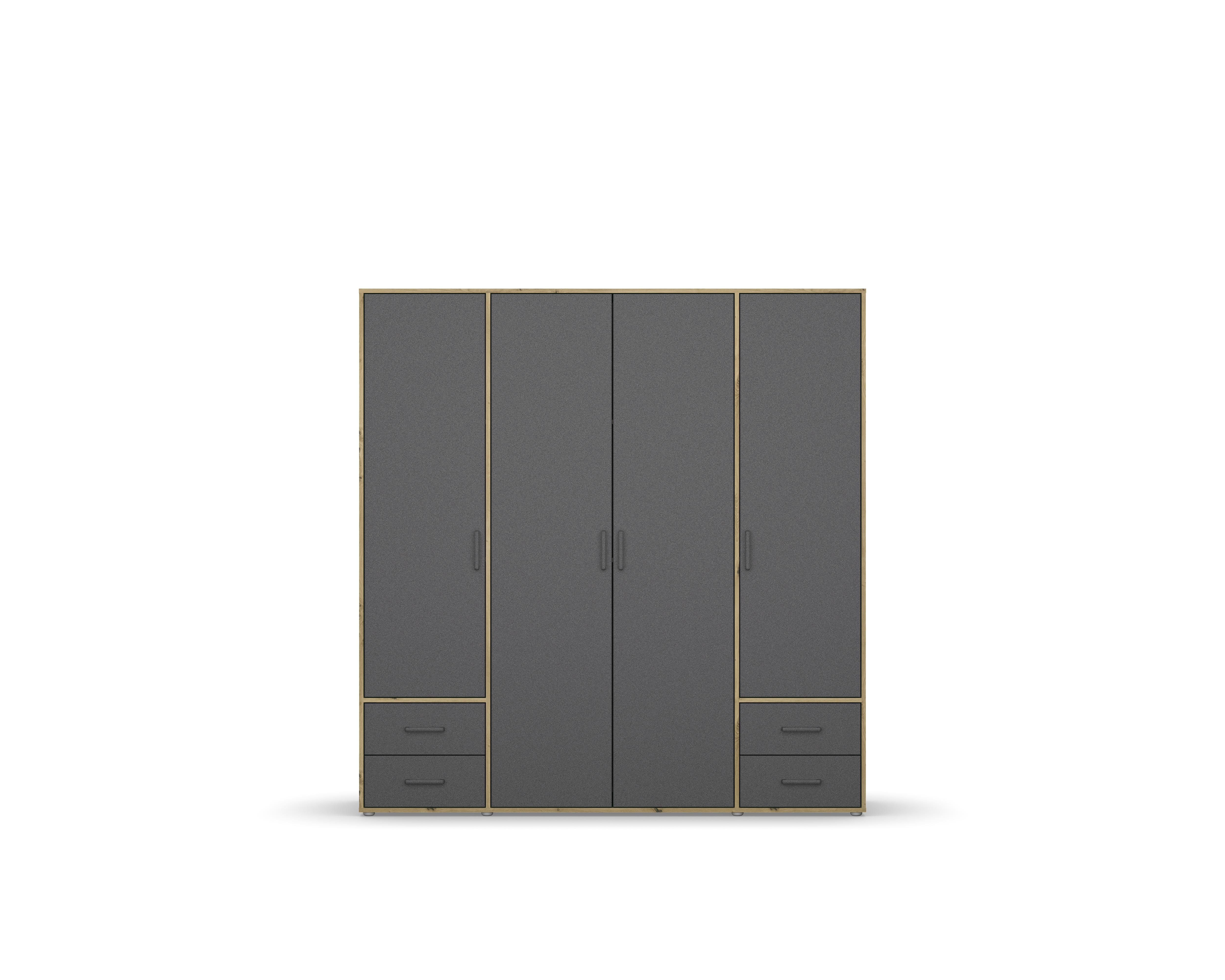Drehtürenschrank, 4-türig, grau metallic - MyStyle 3055