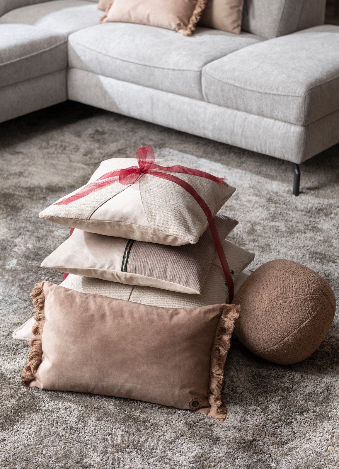 Kissenset Timeless, 6-teilig, Beige - Coco Maison
