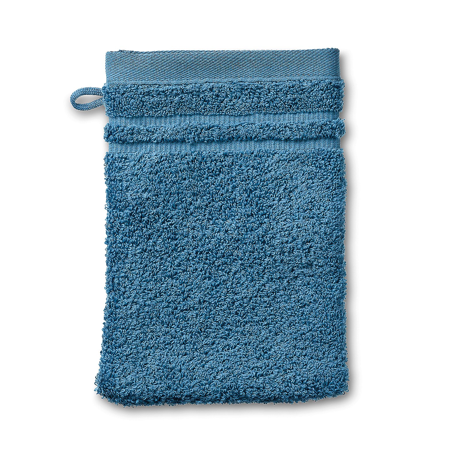 Waschhandschuh Leonora 21x15 cm - 100%Baumwolle Premium niagarablau