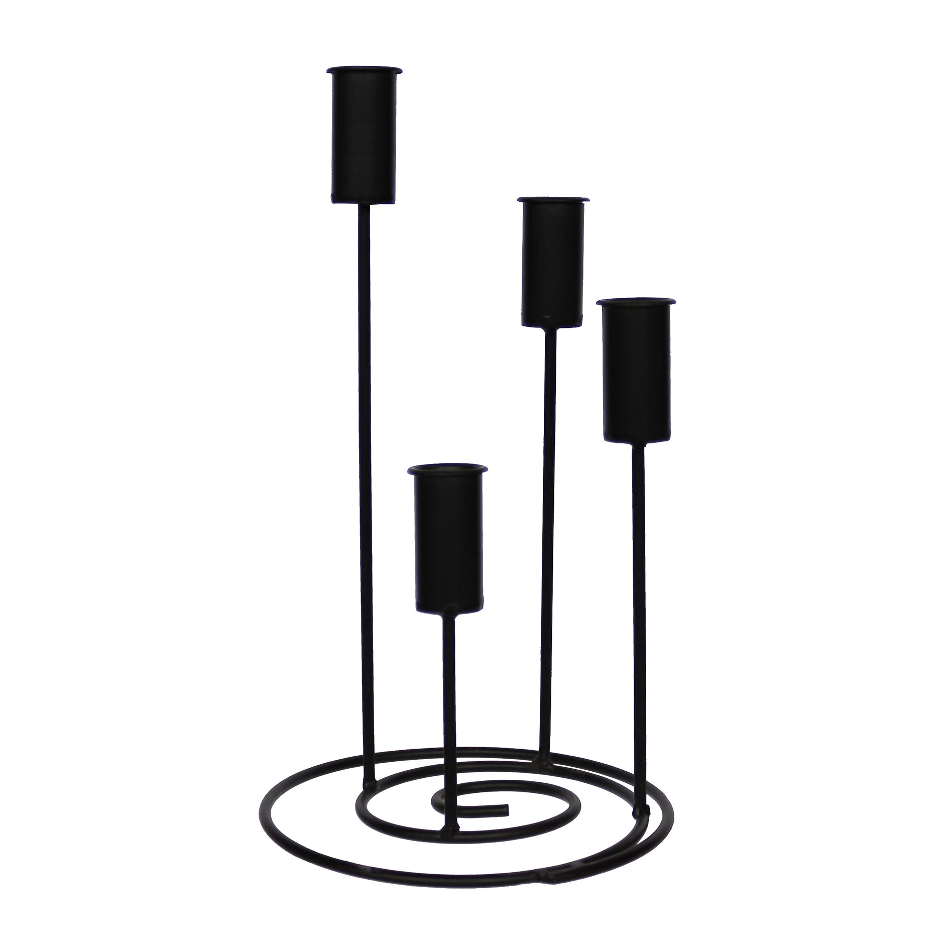 Kerzenhalter, 4-Flg. - metall, schwarz, 20x39cm Kerzenhalter, 4-Flg. - metall, schwarz, 20x39cm