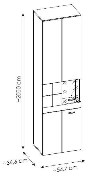 Vitrine, Eiche, Alpinweiß - MyStyle 1019