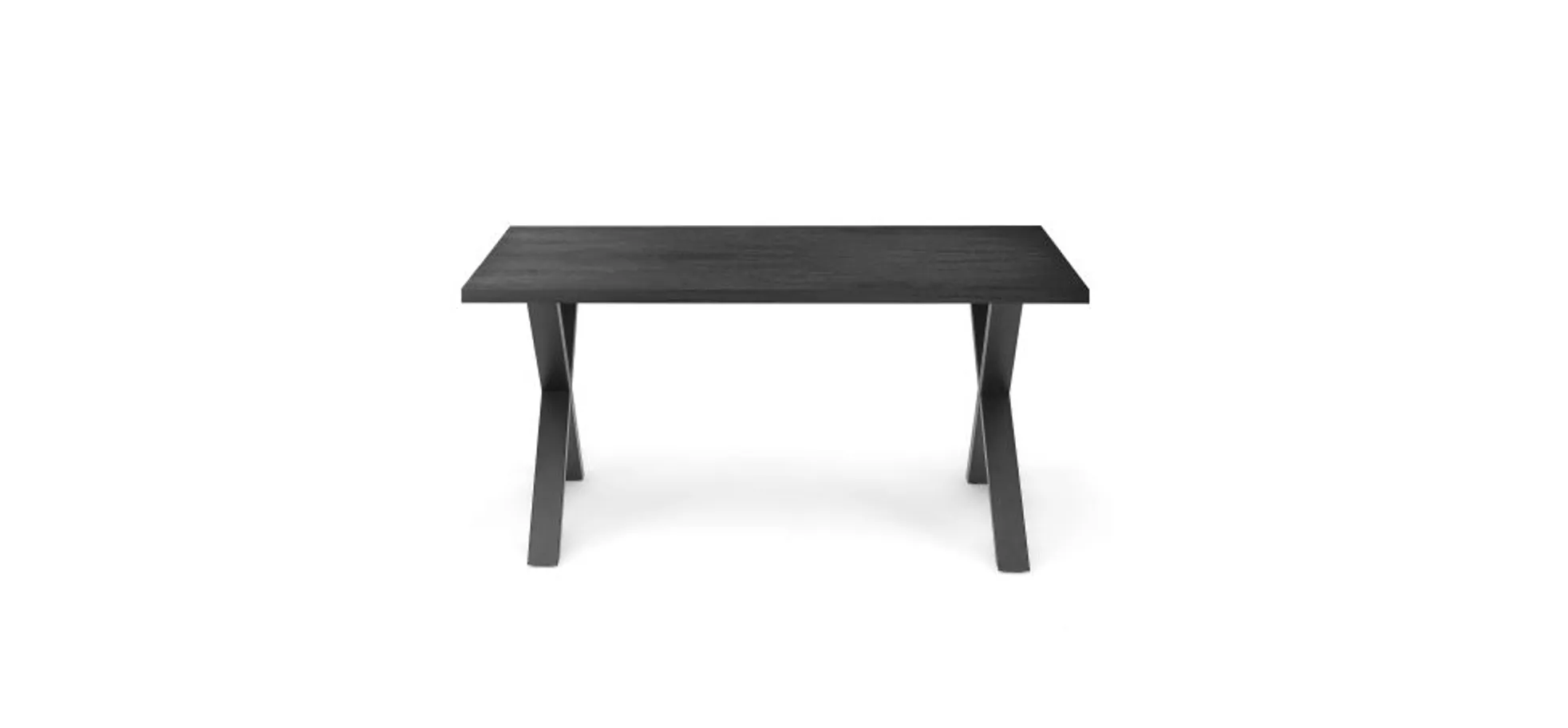 Esstisch - LB ca. 140x90 cm, Schwarzstahl, Schwarz