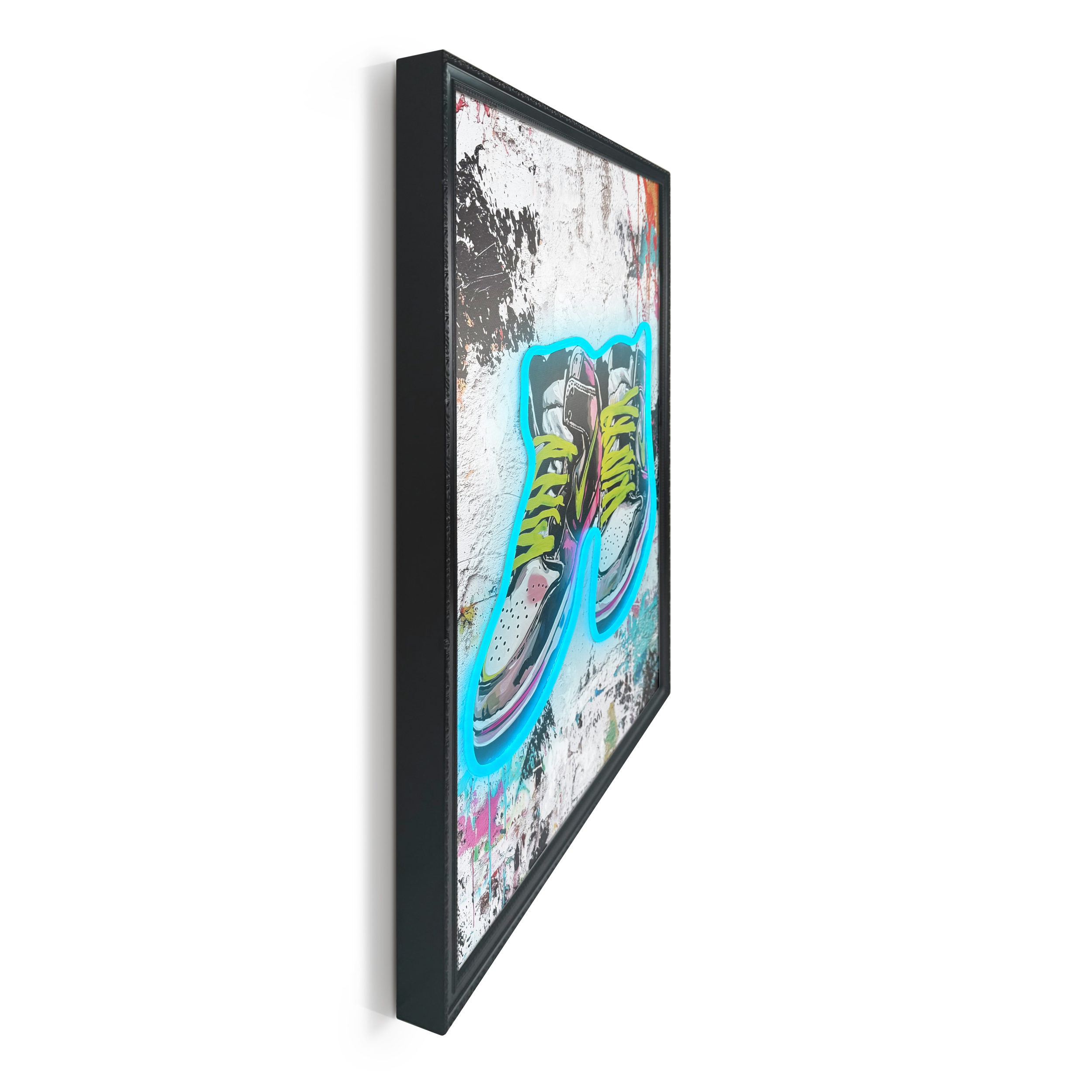 Neon LED Art Black - 50x70cm, sneaker view