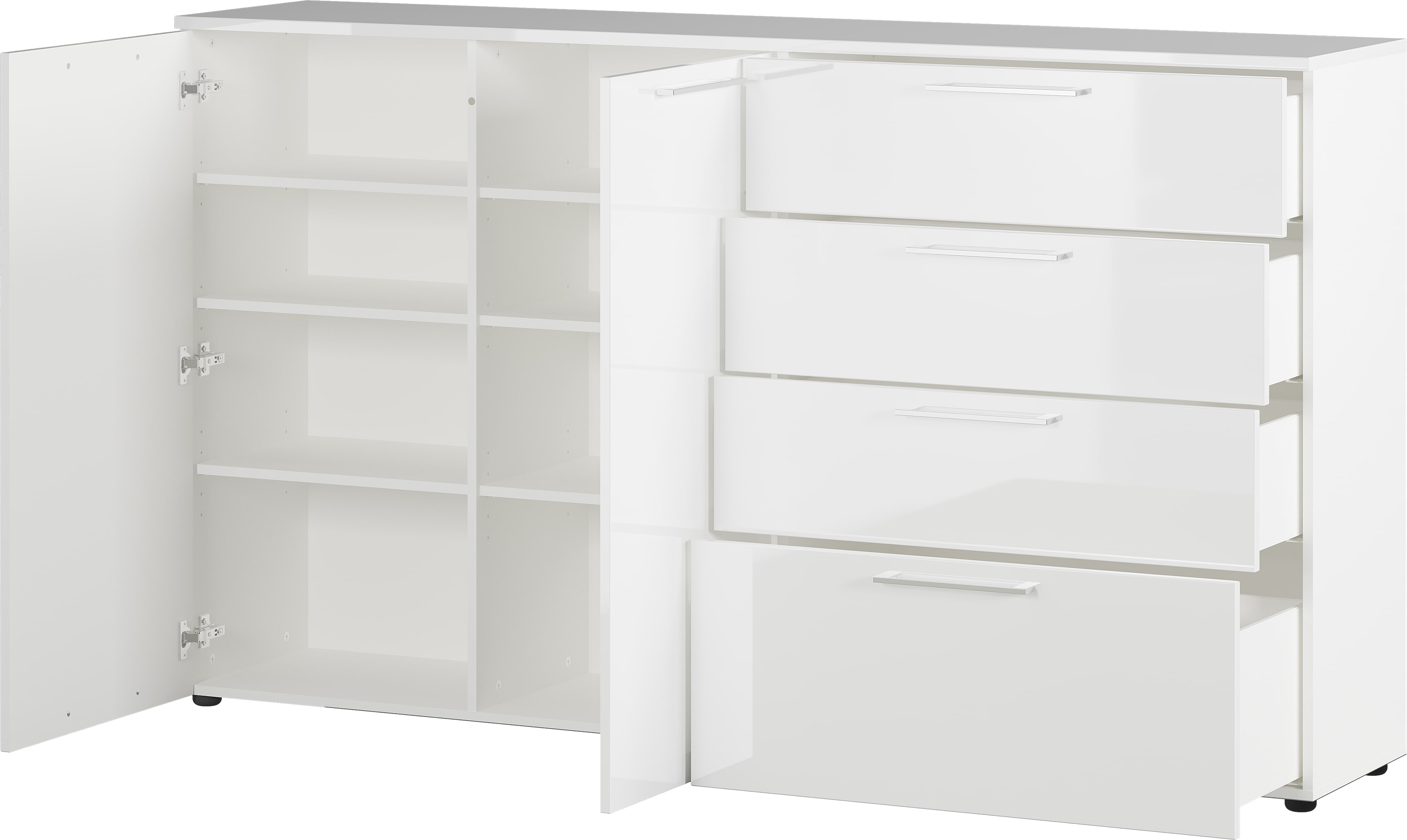 Sideboard, weiß, 2 Türen, 4 Schübe - MyTrend 284