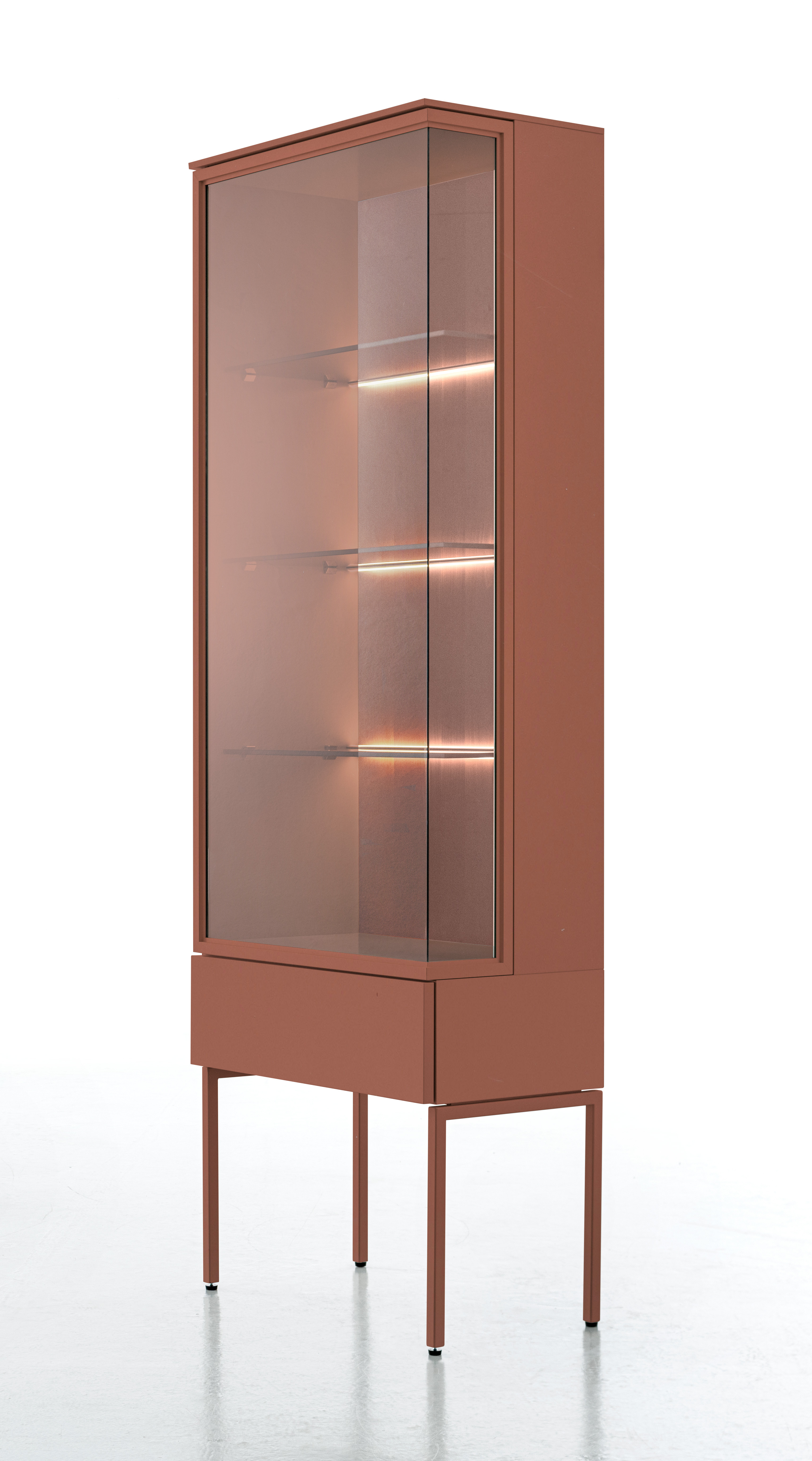 Vitrine, Glattlack samtbeere - Cubo