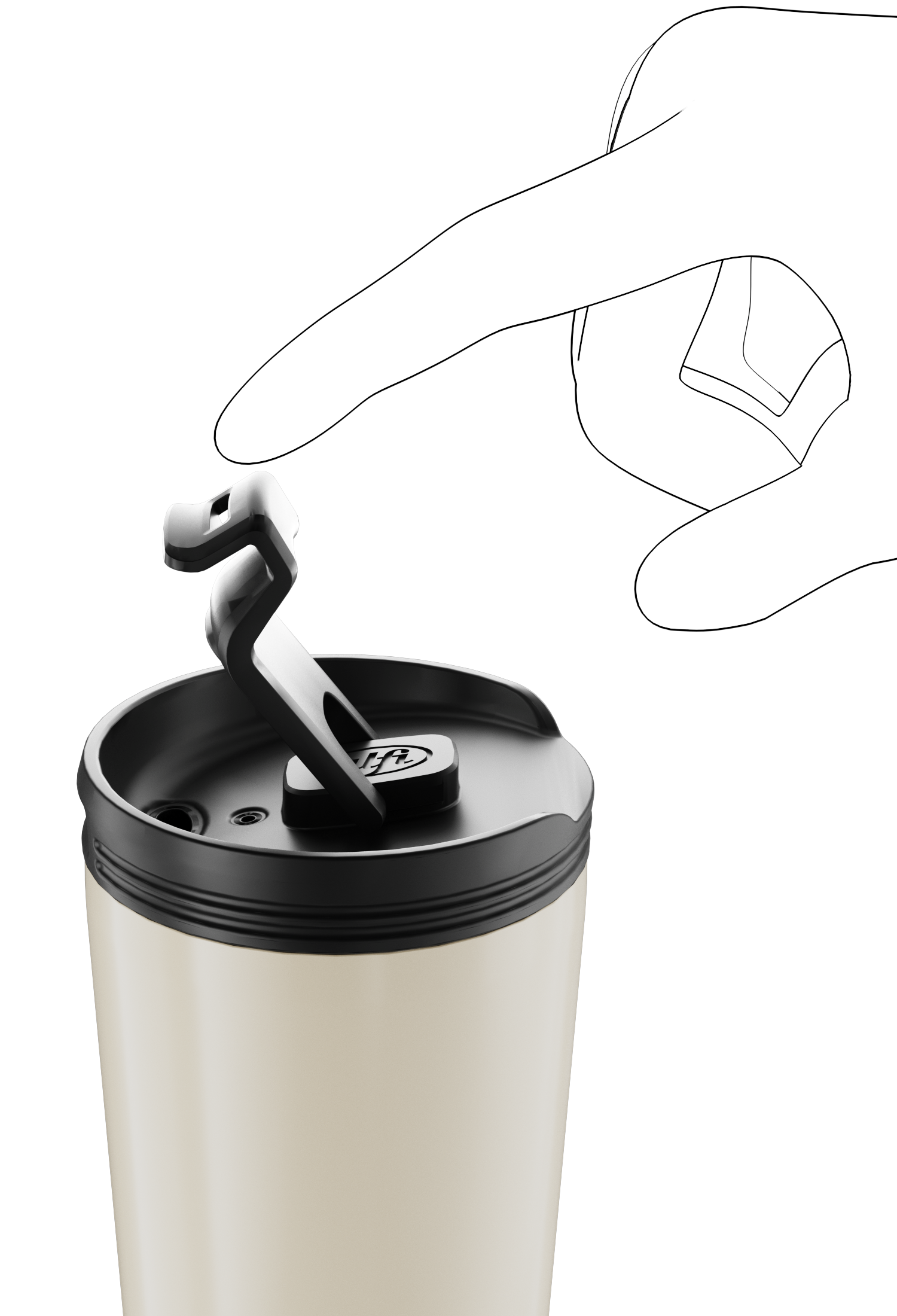 Isolier-Trinkbecher, ca. 0,4l, beige - ISO Coffee Mug