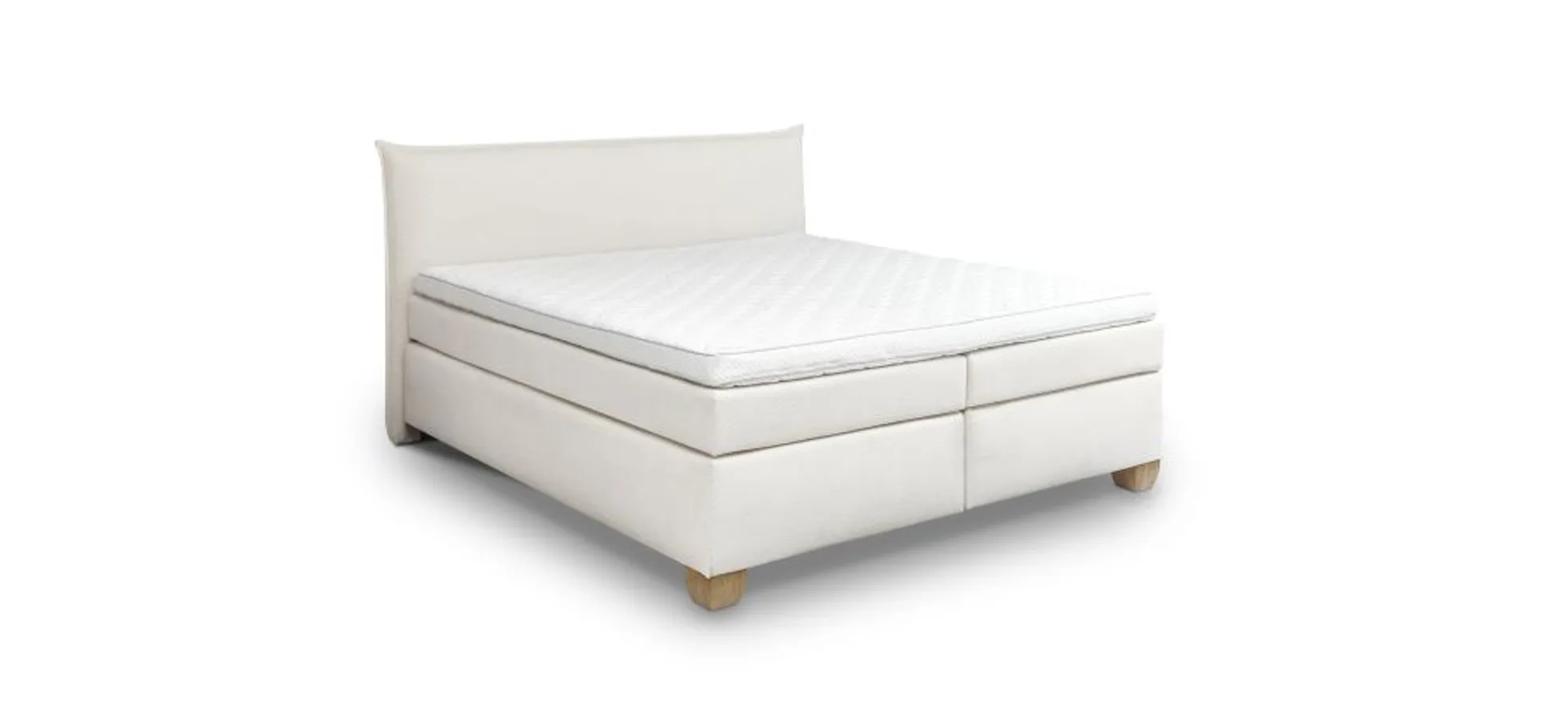  Boxspringbett HADAI- Liegefläche ca. 180x200 cm, Stoff, Beige, TFK H2/TFK H3