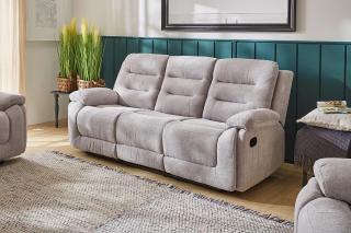 Sofa 3-sitzig mit Relaxfunktion, grau - MyStyle 2143