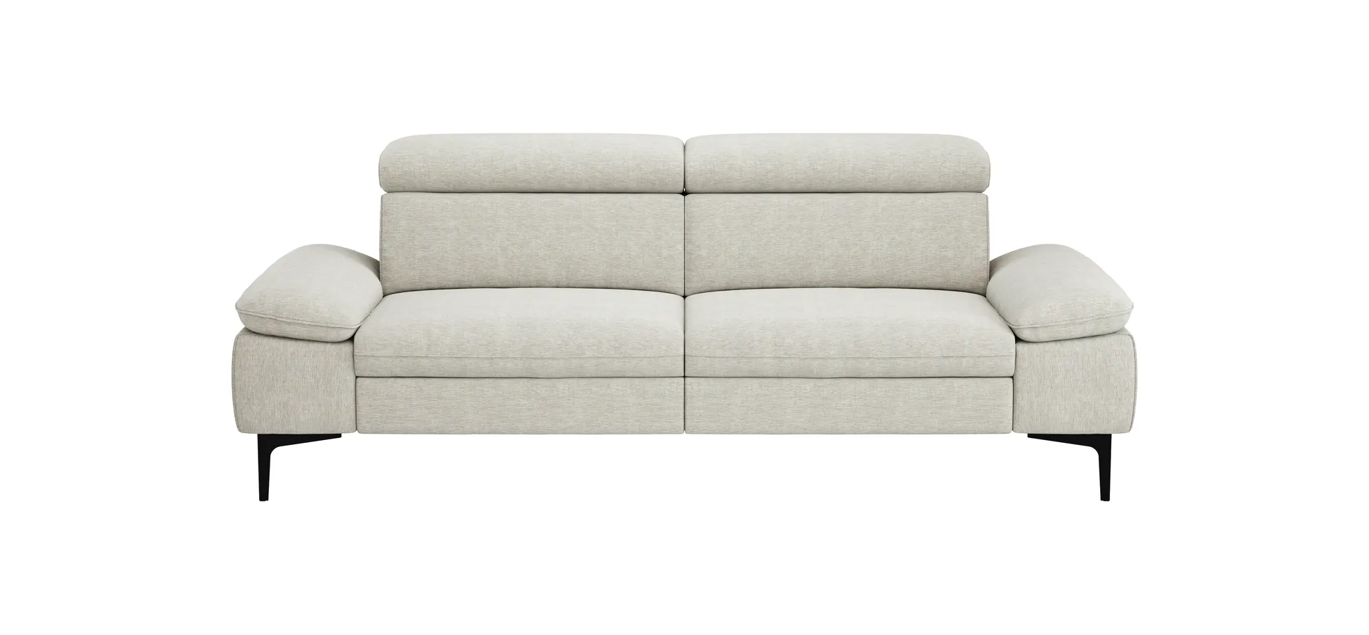 Sofa Felipa - 3-Sitzer inkl. Kopfteil verstellbar, Stoff, Natur