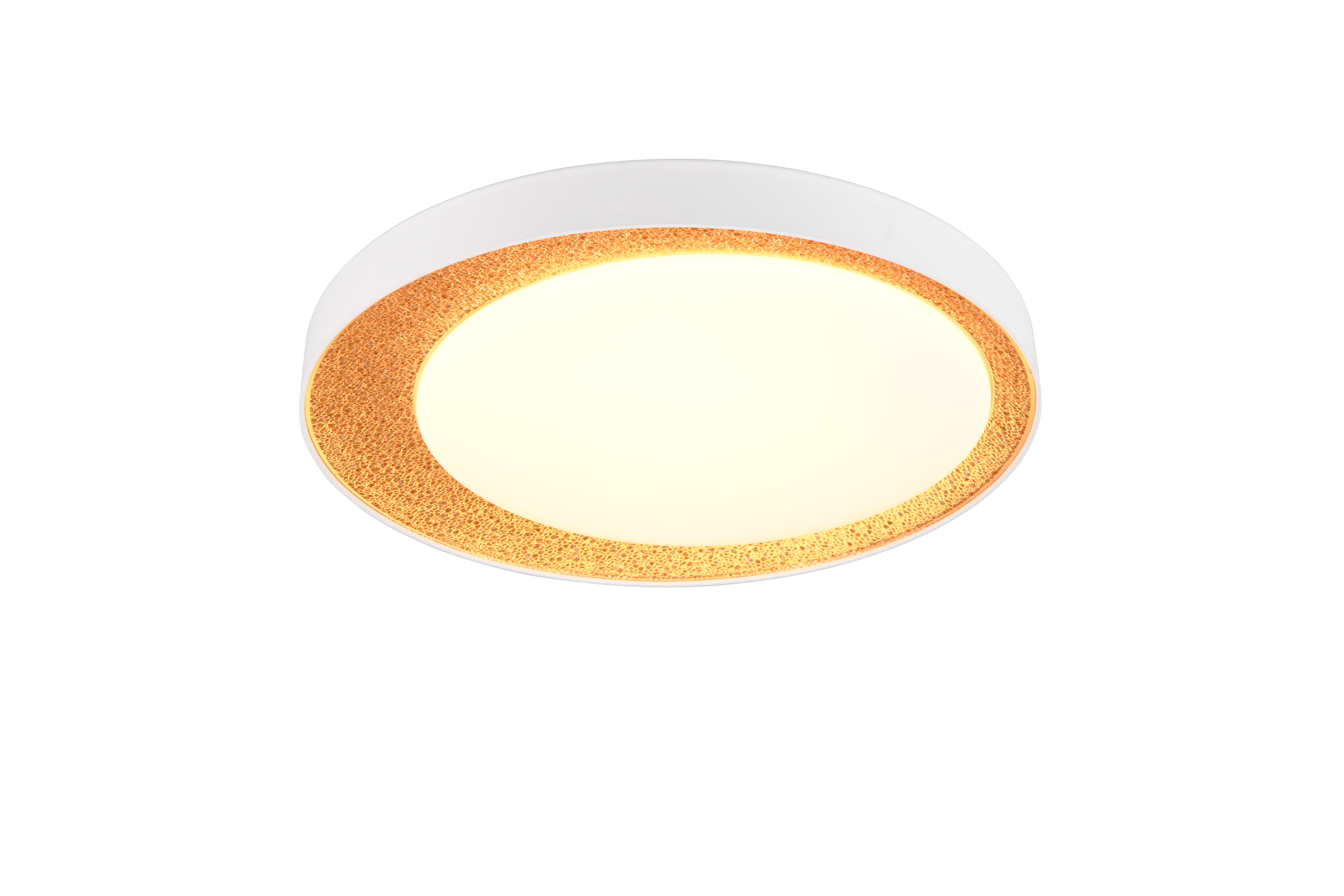 Deckenleuchte Aleta - 1flg., Kunststoff/goldfarbig, ca. 8cm x Ø45cm