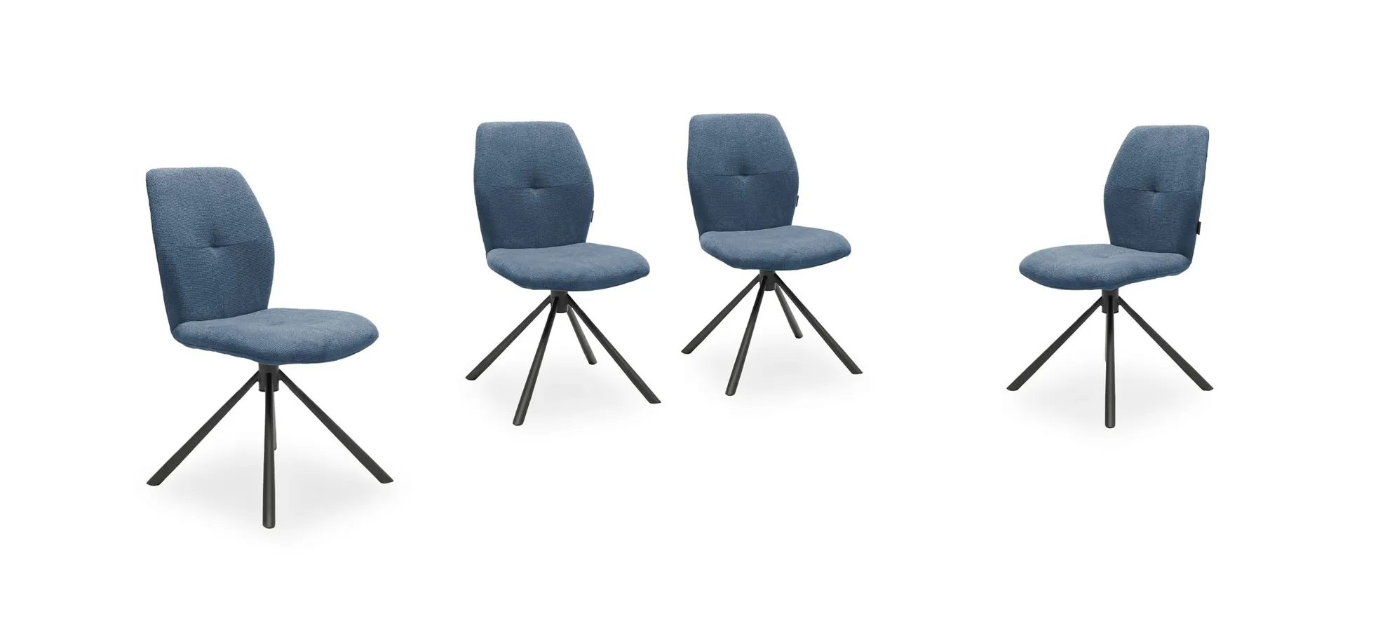 Vierfußstuhl, Stoff Petrol, 360° drehbar - Manoa