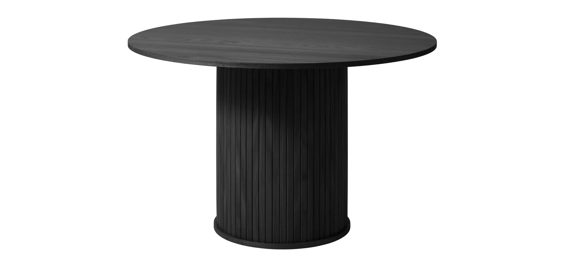 Esstisch - Ø/H ca. 120x75 cm, Eiche Furnier, Schwarz