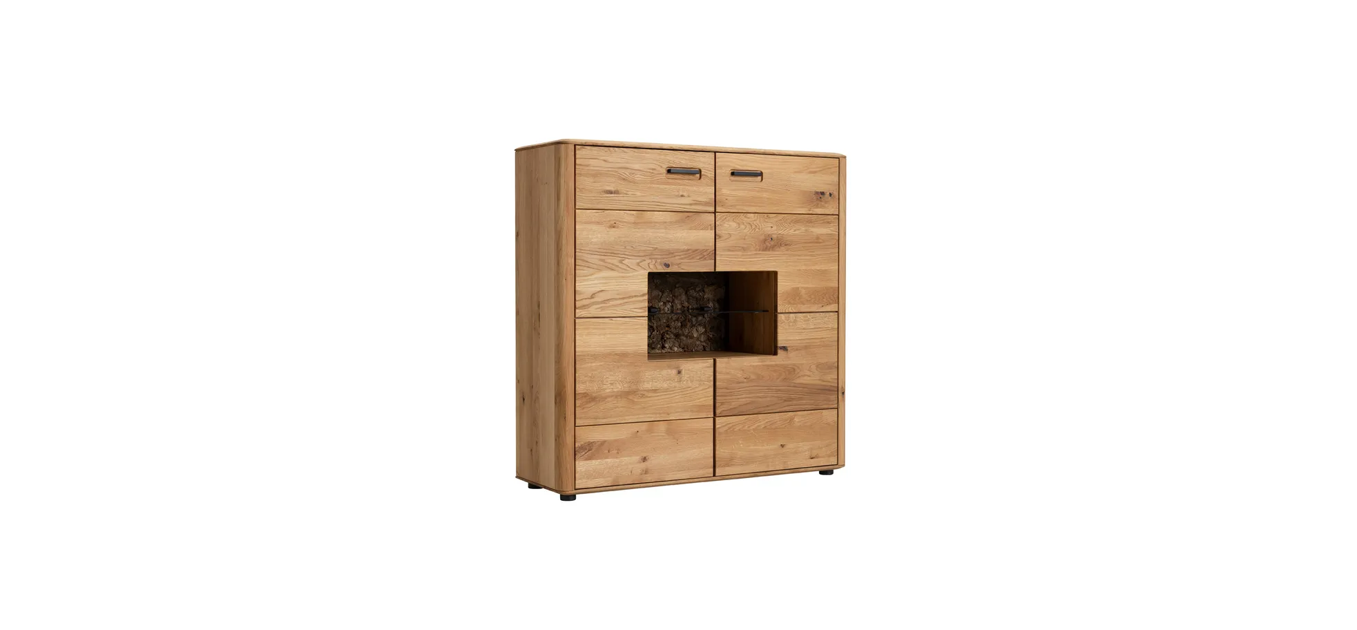 Highboard Vigo - Wildeiche massiv, Natur geölt