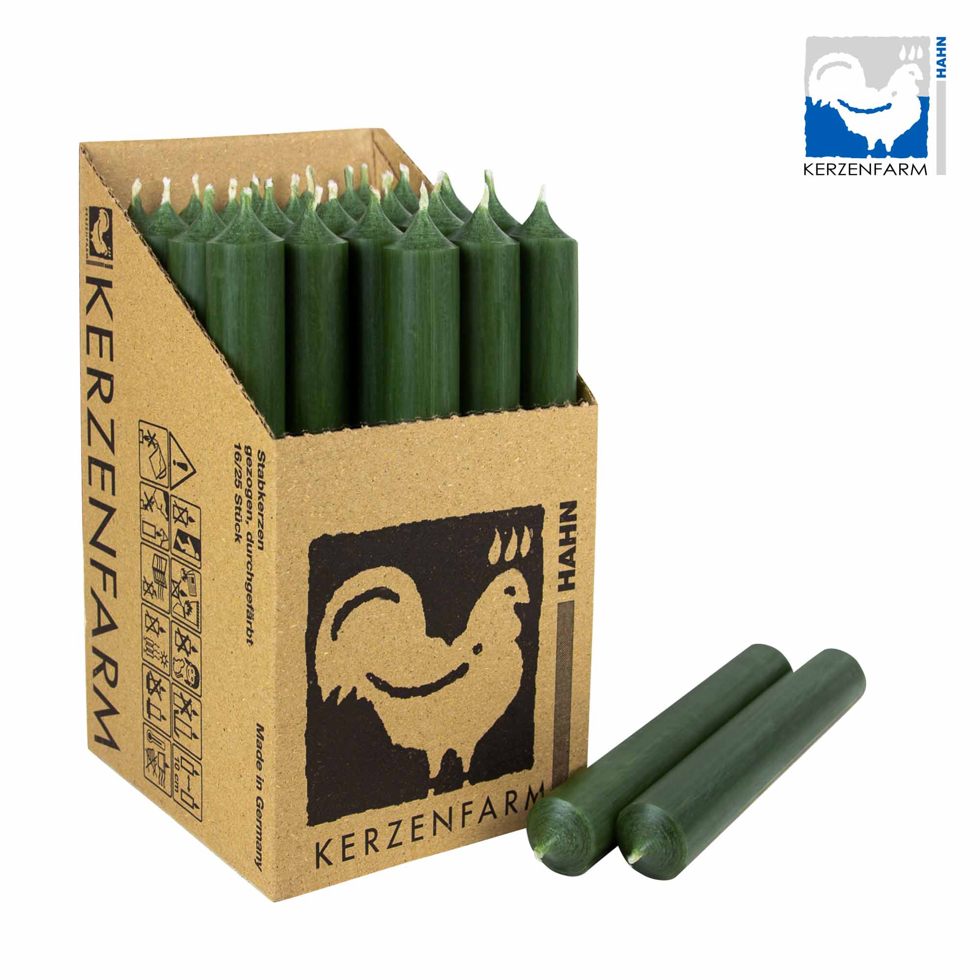 Stabkerze kieferngrün - 22x180mm