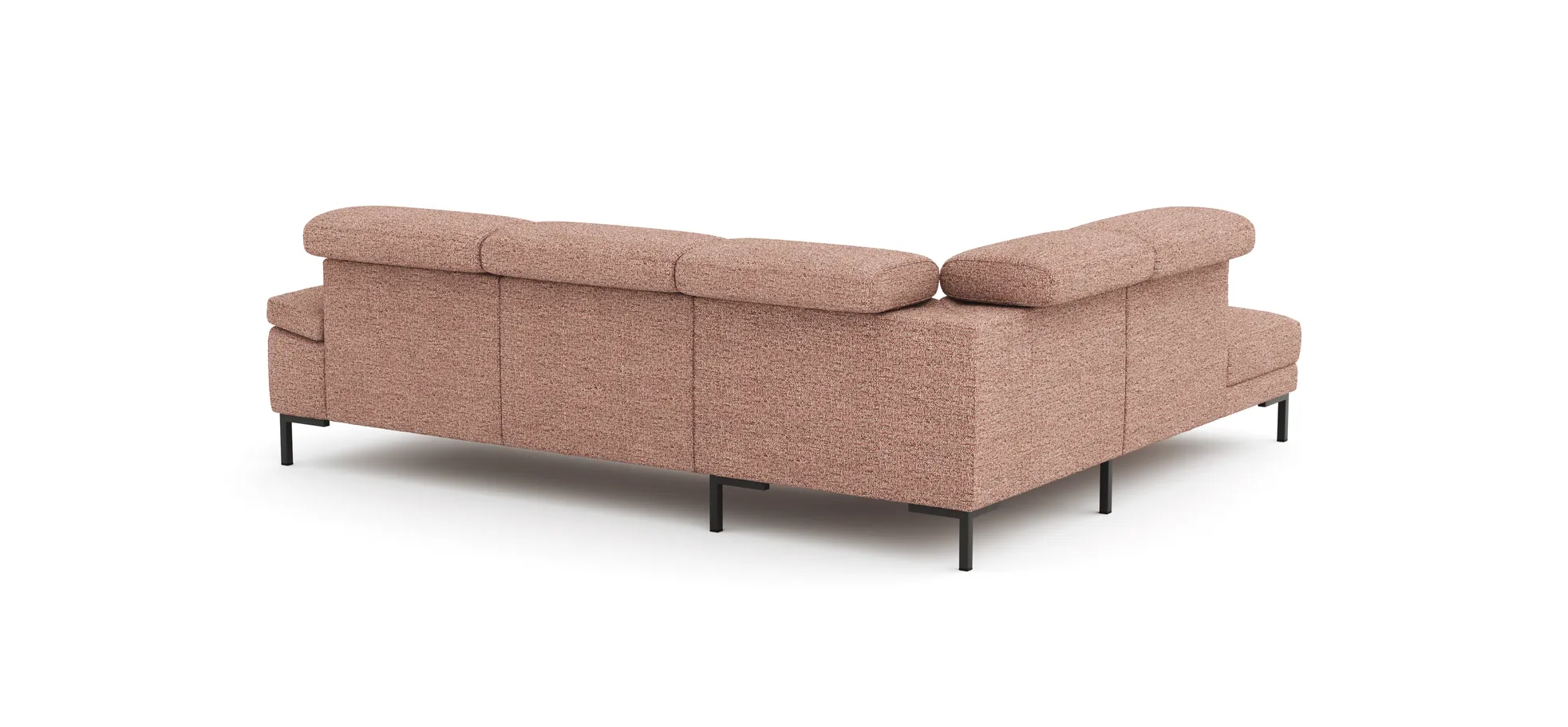 Ecksofa Hudson - Ecke links mit 2,5-Sitzer inkl. Kopfteil verstellbar, Stoff, Kupfer