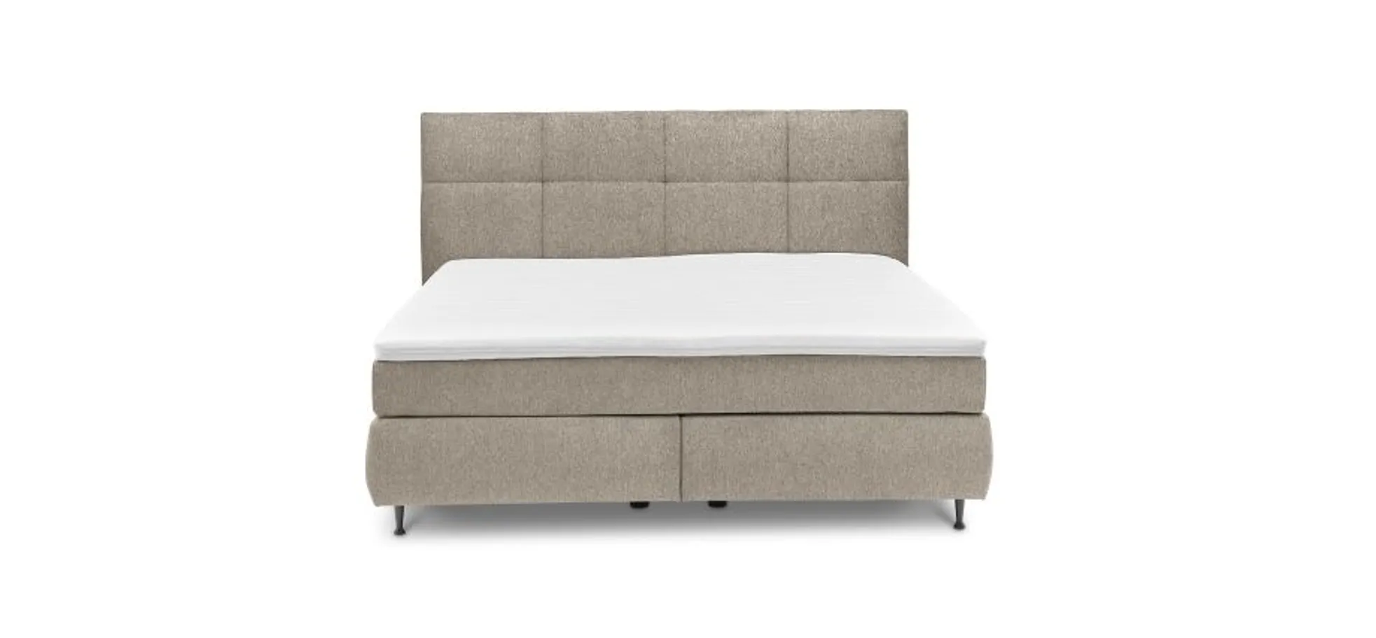  Boxspringbett ALICA- Liegefläche ca. 180x200 cm, Stoff, Beige