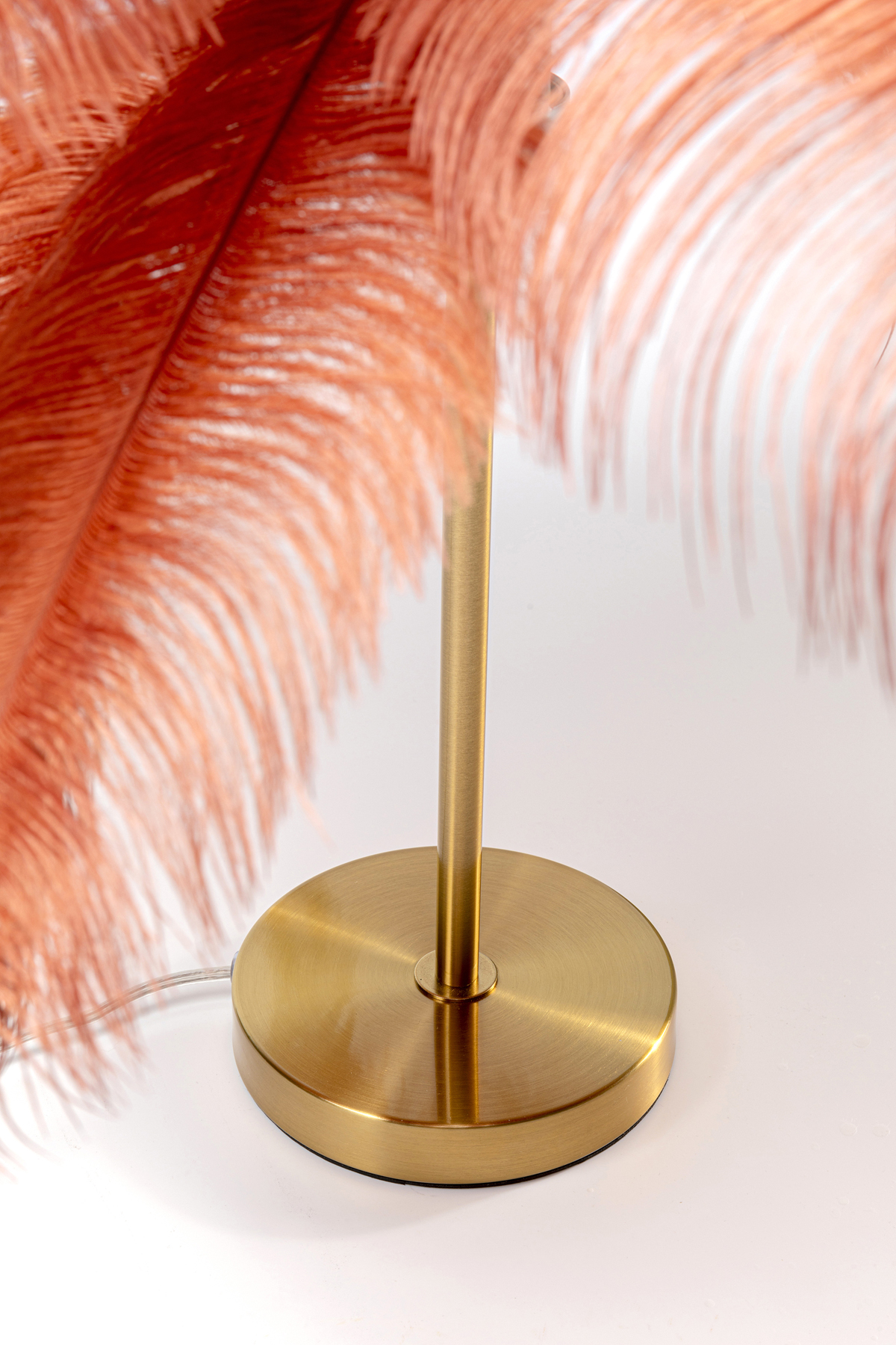 Tischleuchte Feather Palm, rot, messing - Leuchten
