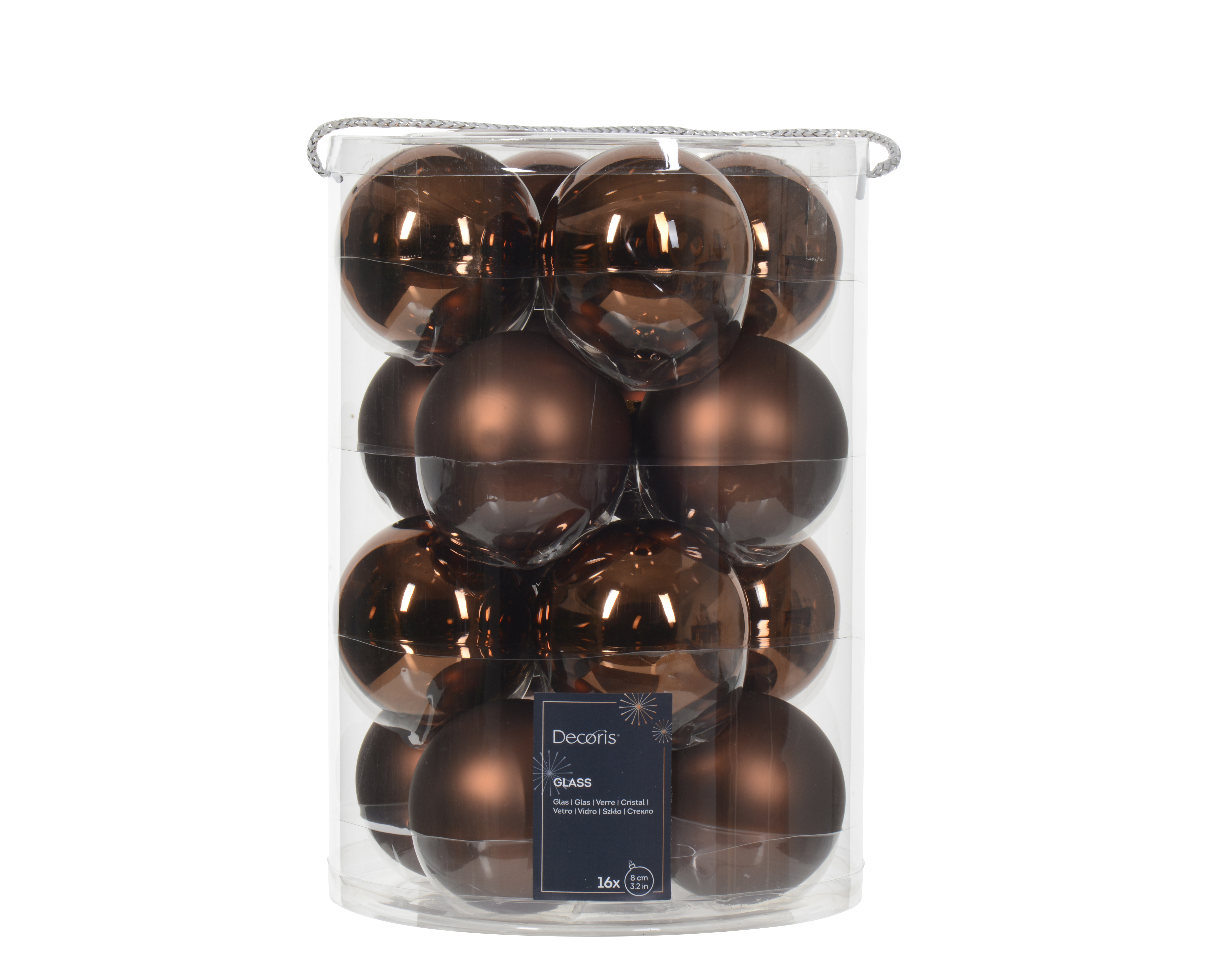 Kugelset 16-er - espressobraun, Glas, Ø8cm