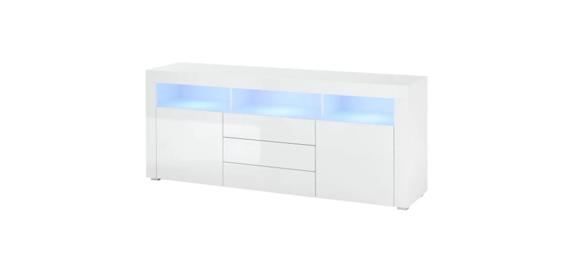 Sideboard- Weiß, Weiß, Hochglanz, Sideboard- Weiß, Weiß, Hochglanz,