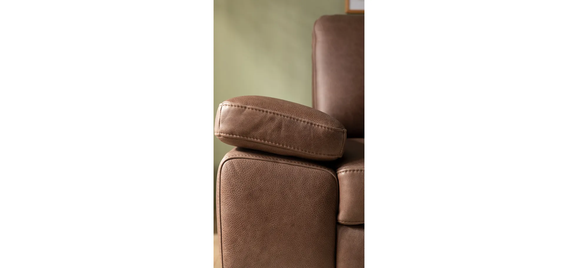 Ecksofa Houston - 1,75-Sitzer mit Longchair groß rechts, inkl. Sitztiefenverstellung und Armlehne klappbar, Leder, Dunkelbraun