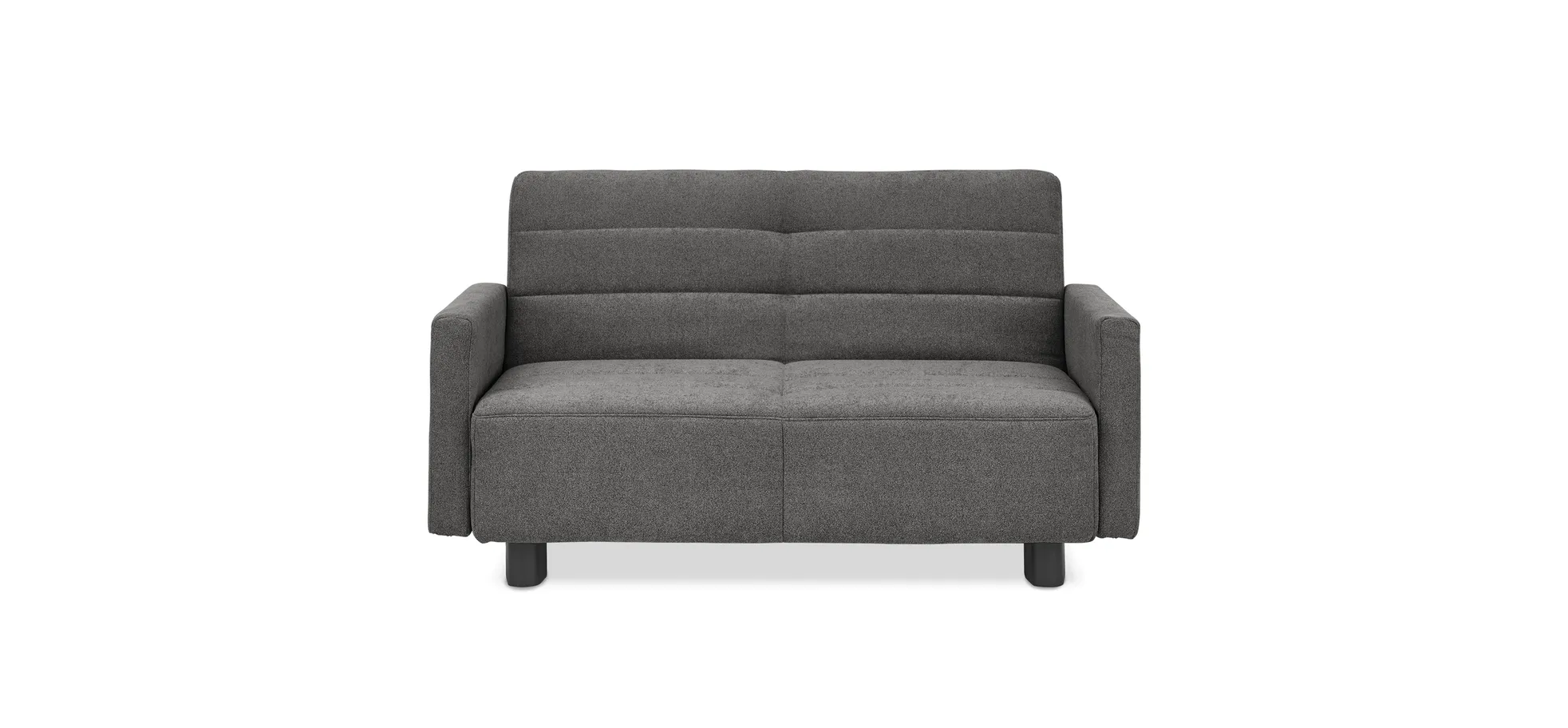  Faltsofa Easy - 2-Sitzer, ca. 140 cm inkl. Schlaffunktion/Topper/Armteil verstellbar, Stoff, Dunkelgrau