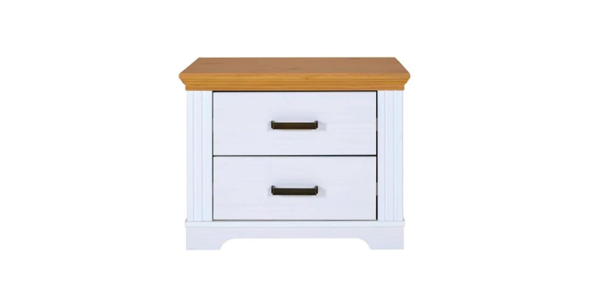 Nachtkommode - B ca. 68 cm, Weiß, Oak Colori