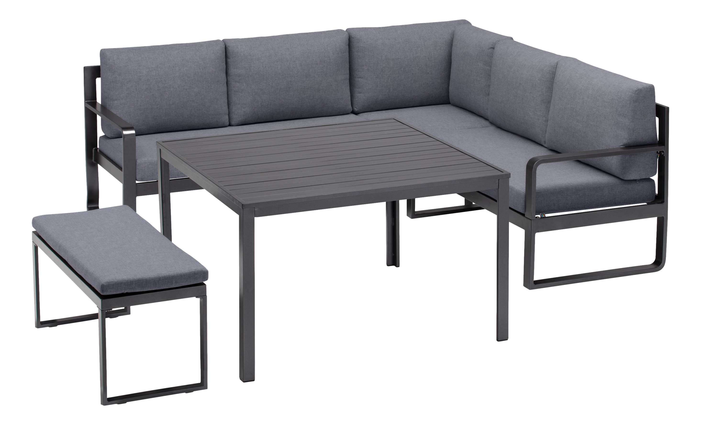Eckset mit Tisch und Bank, anthrazit - Ocean CD