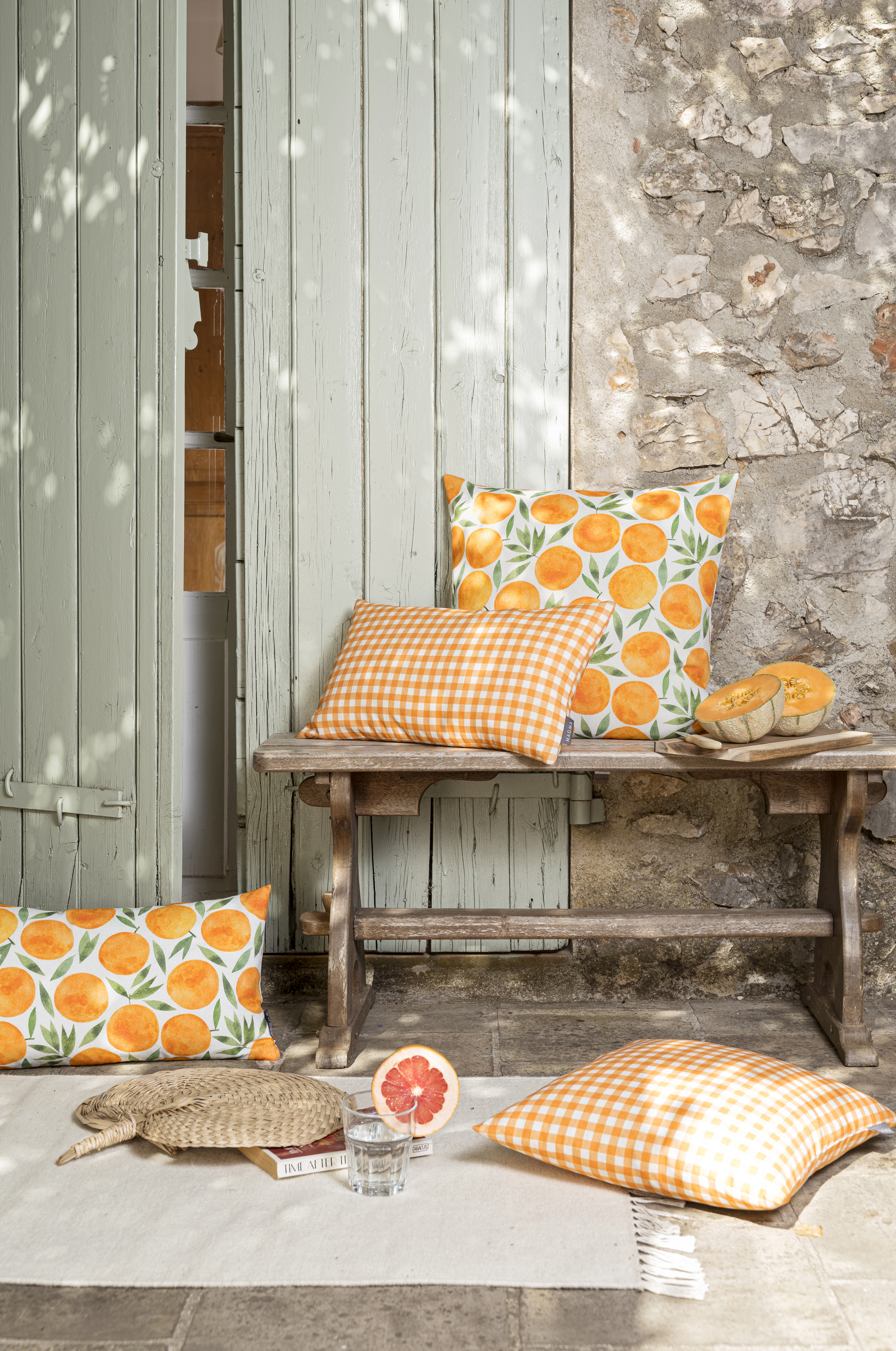 Kissenhülle Picnic, orange - 100% baumwolle, 30x50cm