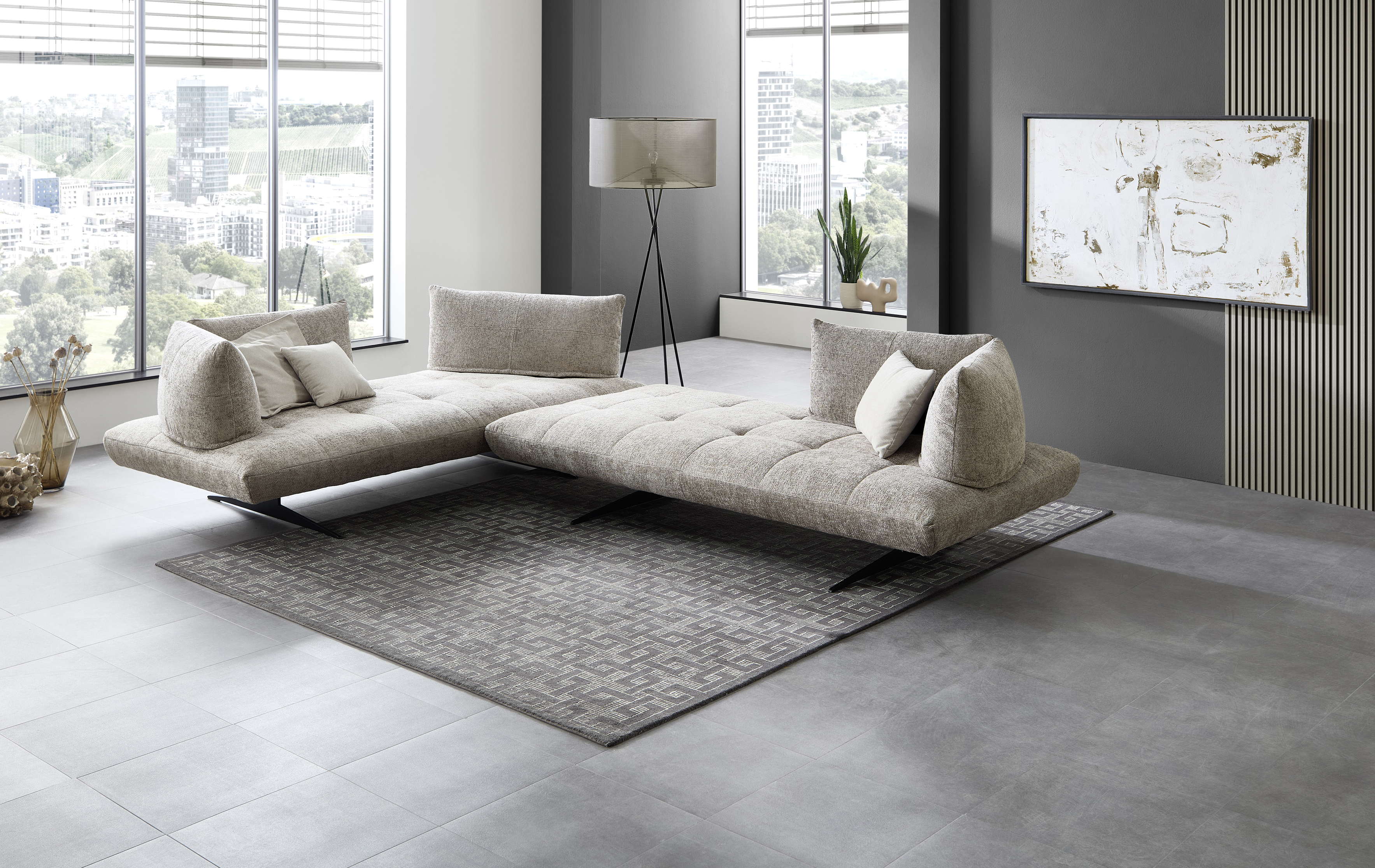 Polstergarnitur, Stoff Joy taupe - Sofaschmiede Quebec