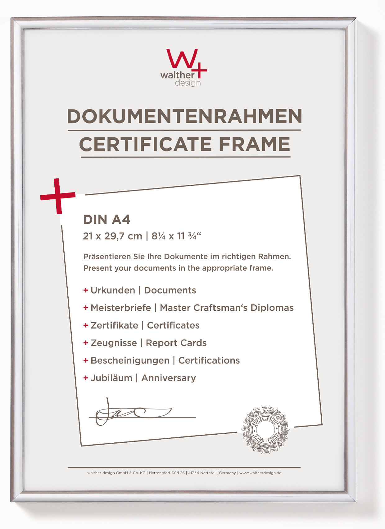 Bilderrahmen, New Lifestyle, Kunststoffprofil - 21X29,7 SILBER